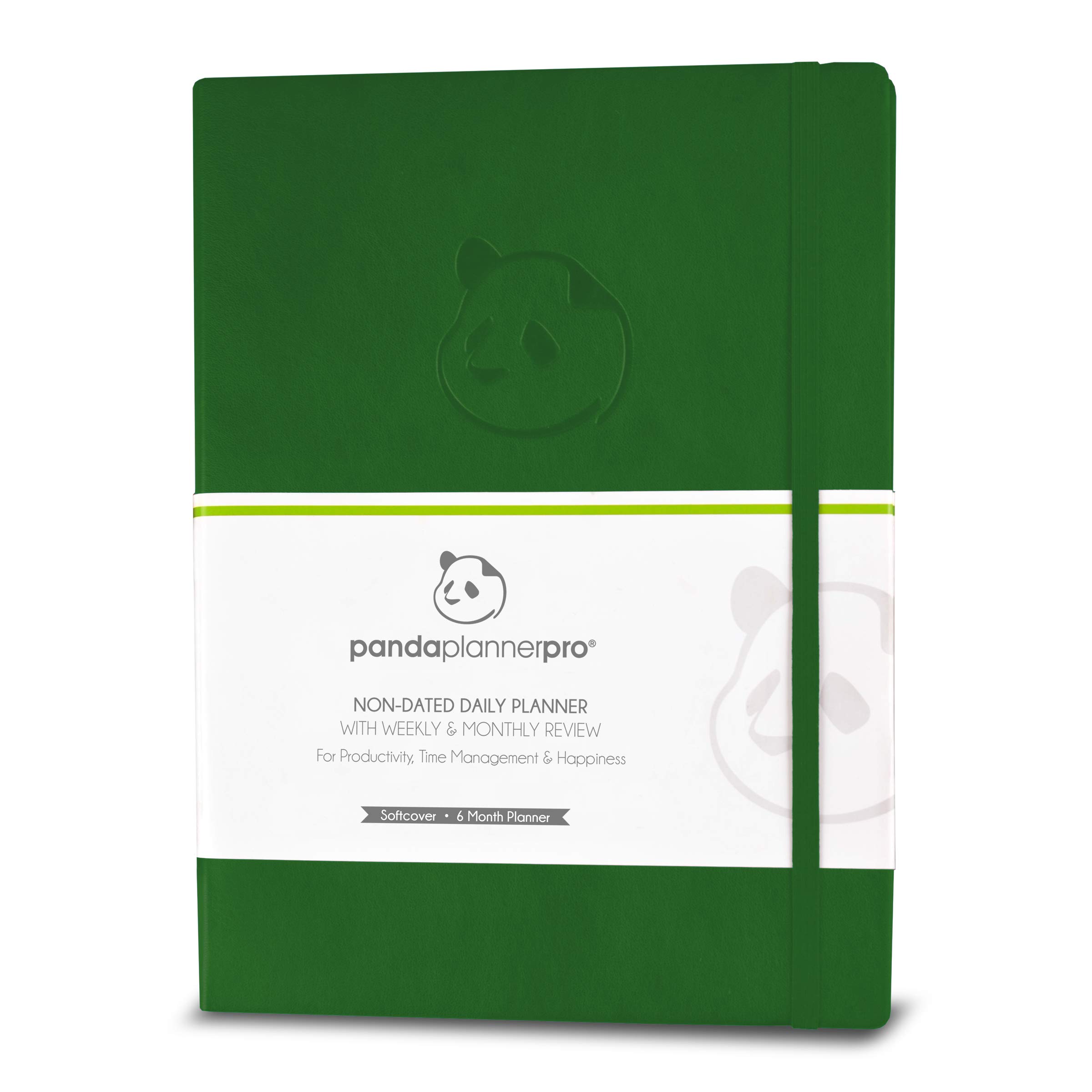 Dark Green Undated 6-Month Daily Planner with Classic Sticky Notes - Panda Planner Productivity Organizer for Work, School & Goal Tracking | Perfect for Professionals, Students & Busy Moms