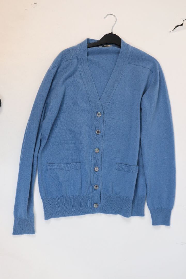 Blue Boyfriend Cardigan - Size L | Cozy Oversized Sweater for Women | Perfect for Casual Outfits, Layering & Fall Fashion