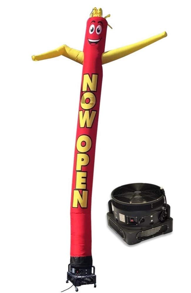 Dancer Inflatable Bouncer - Now Open (Red/Yellow) - Complete with 1HP 2 Speed Air Blower - Perfect for Kids Birthday Parties, Backyard Fun, and Outdoor Events