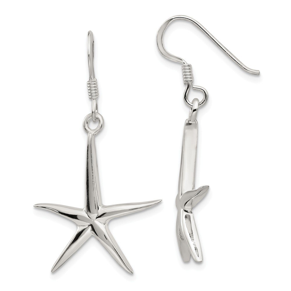 925 Sterling Silver Starfish Dangle Earrings for Women - Elegant Beach Jewelry for Summer Vacation & Boho Fashion