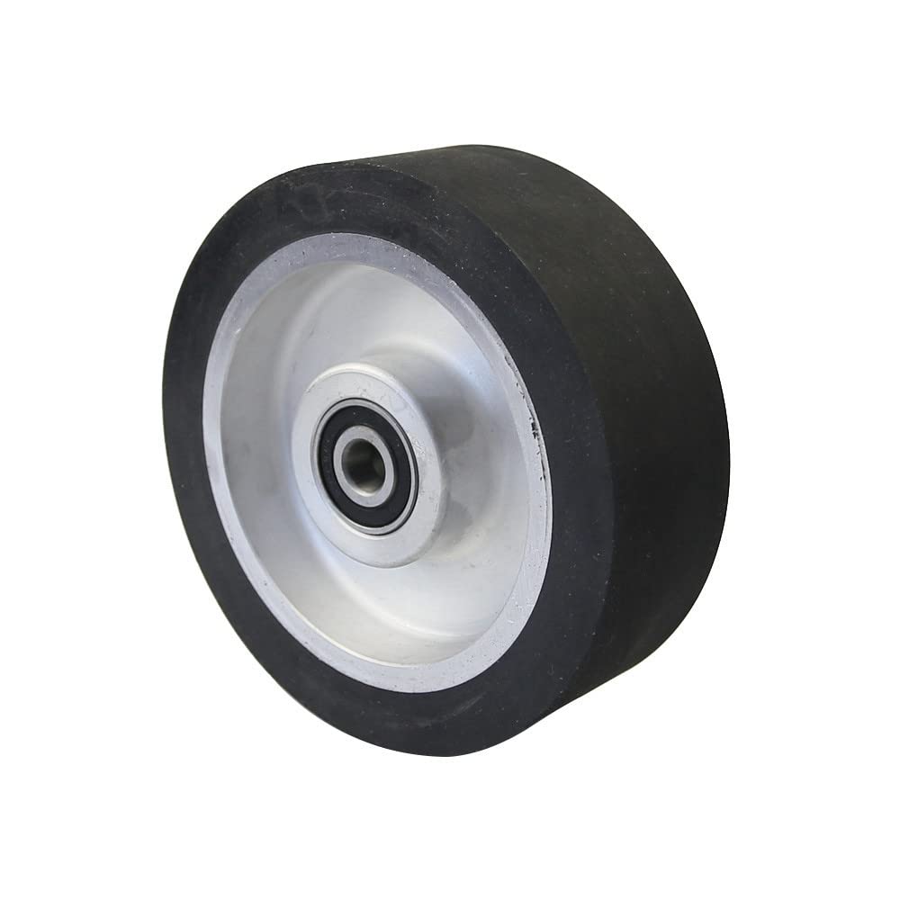 150x50mm Flat Surface Rubber Contact Wheel for Belt Grinder - 6202 Bearing Installed (12.7mm Shaft) - Perfect for Metalworking, Wood Sanding & Knife Sharpening