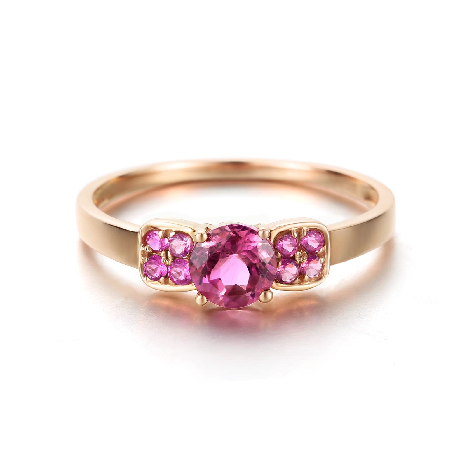 18K Solid Rose Gold Pink Tourmaline Engagement Ring for Women - Dainty Gemstone Jewelry, Elegant Fine Ring for Everyday Wear, Anniversary & Birthday Gift | Perfect for Proposals, Weddings, Date Nights & Special Occasions | Available in All Sizes