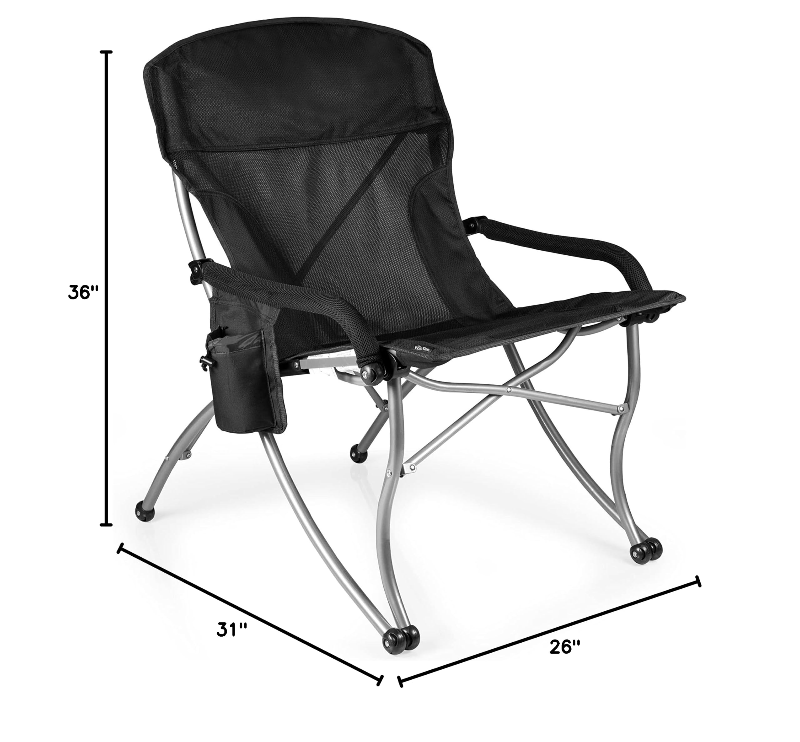 PICNIC TIME NFL PT-XL Heavy Duty Camping Chair - Extra Large Beach Chair with 400 lb Capacity - Perfect for Tailgating, Outdoor Concerts & Backyard BBQs