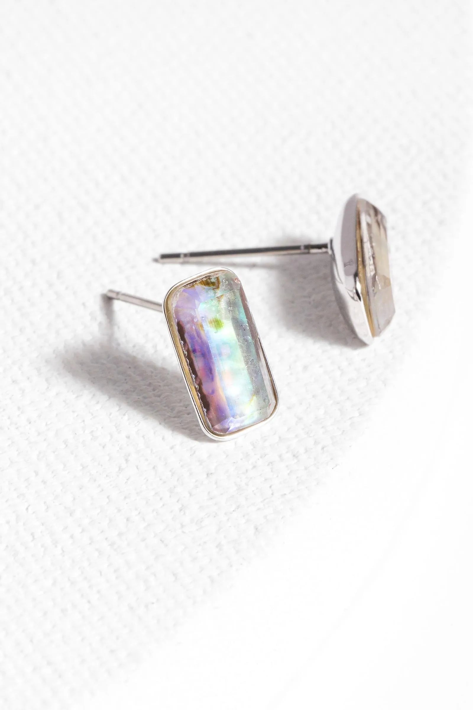 Prism Baguette Mini Stud Earrings for Women - Sparkling Cubic Zirconia Crystal Dangle Earrings - Perfect for Parties, Weddings & Everyday Wear