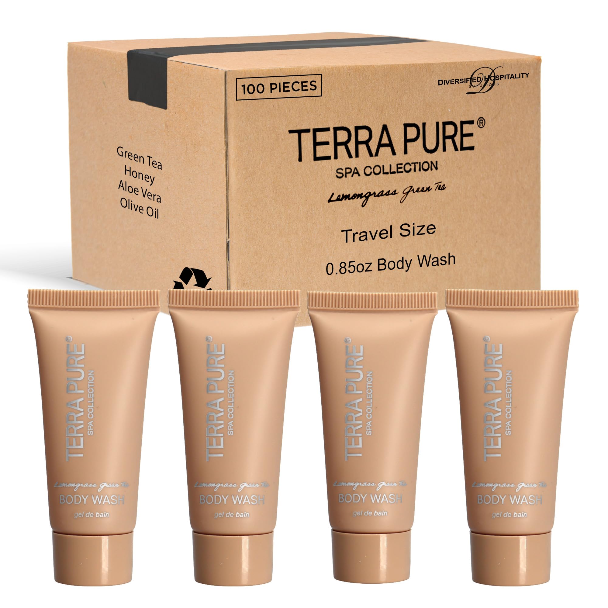 Premium Travel-Size Spa Essentials: Luxury Hotel Shampoo, Conditioner & Body Wash Set (0.85 oz Tubes, Case of 100) - Perfect for Hotels, Gyms, Travel Kits & Guest Amenities