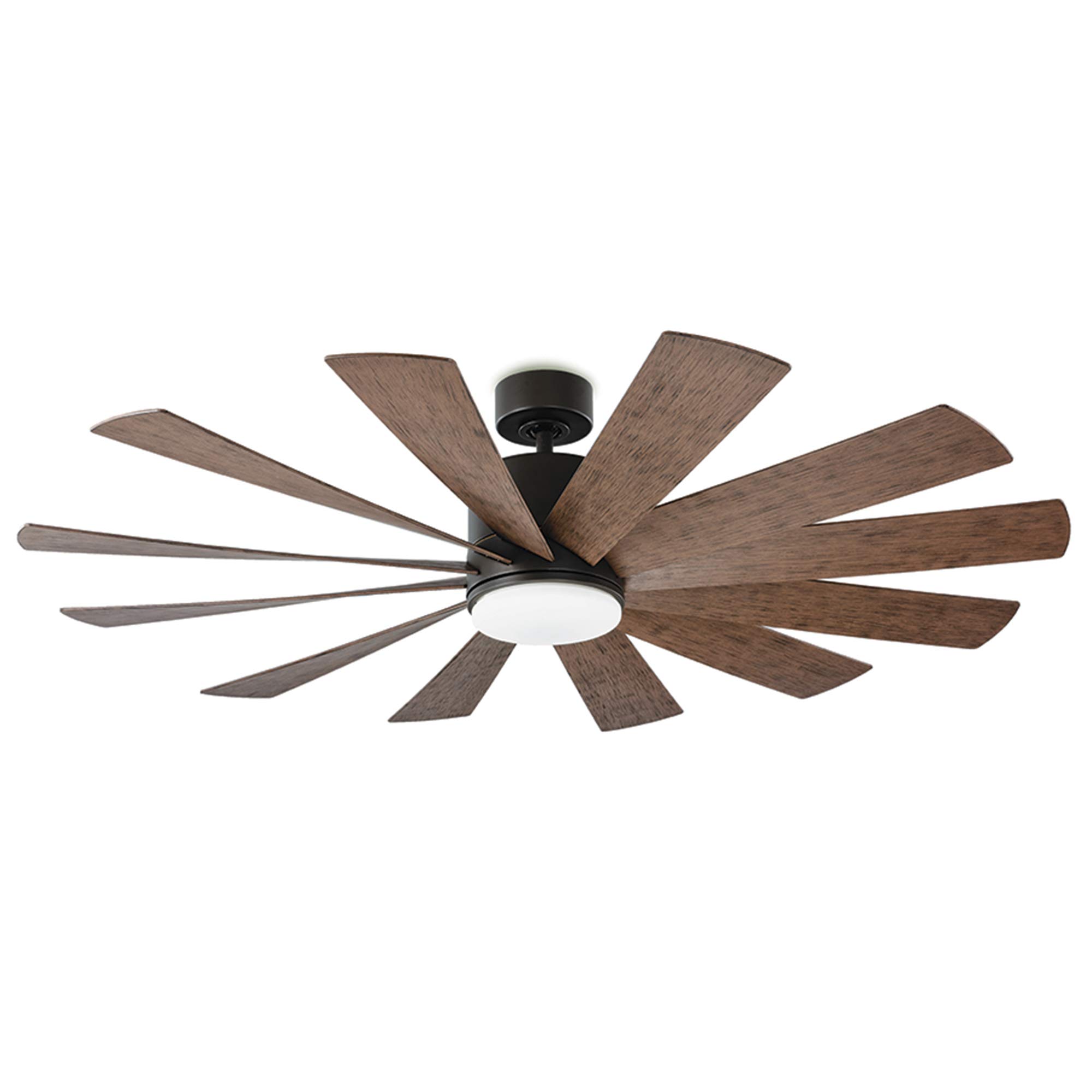 Windflower 60in Smart Ceiling Fan with 3500K LED Light Kit, Oil Rubbed Bronze/Dark Walnut, 12-Blade Design, Compatible with Alexa, Google Assistant, Samsung Things, iOS & Android App – Perfect for Living Rooms, Bedrooms, and Outdoor Spaces
