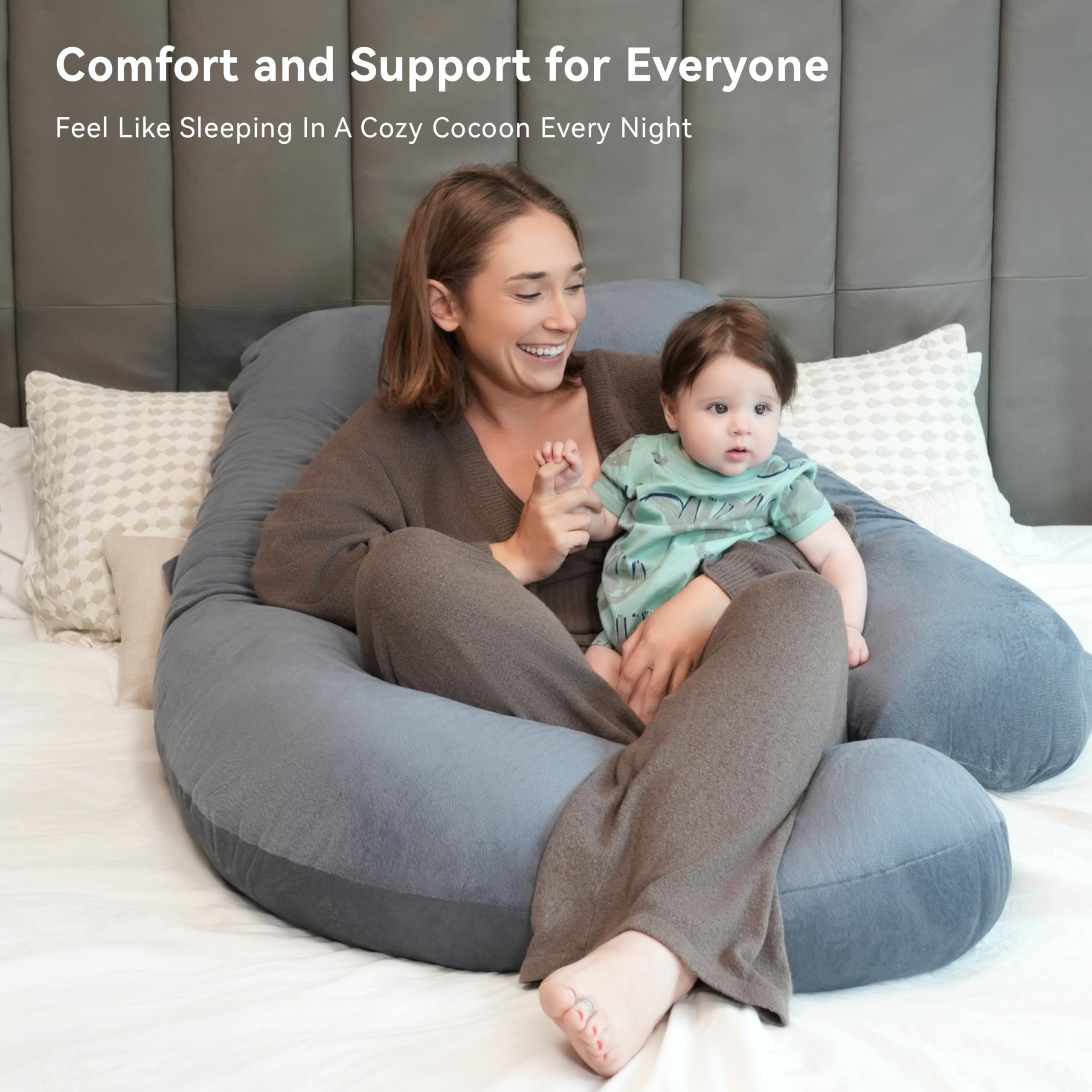 PinkFroggie U-Shape Pregnancy Pillow - Soft Maternity Support for Sleeping & Comfort