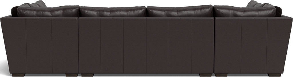 Mas Mesa 166 Deep Leather Condo U Sectional Sofa - Luxurious Genuine Leather Living Room Furniture for Modern Home & Office Use