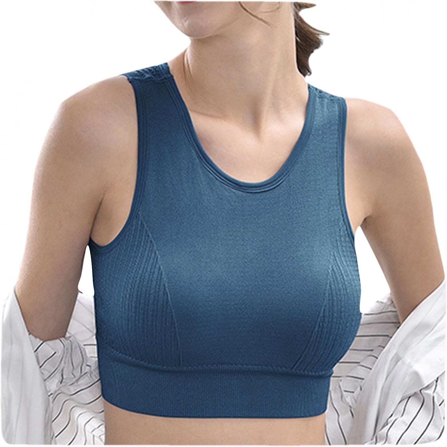 Women's Workout Tops - Longline Sports Bra & Padded Crop Tank Top for Running, Yoga & Gym | Breathable Activewear for Fitness, Training & Exercise