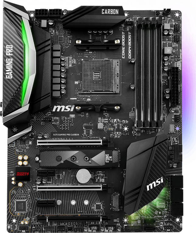 MSI X470 Gaming Pro Carbon AM4 ATX Motherboard - High Performance Gaming PC Build for Ryzen Processors | Perfect for Streaming, VR & Multi-Tasking