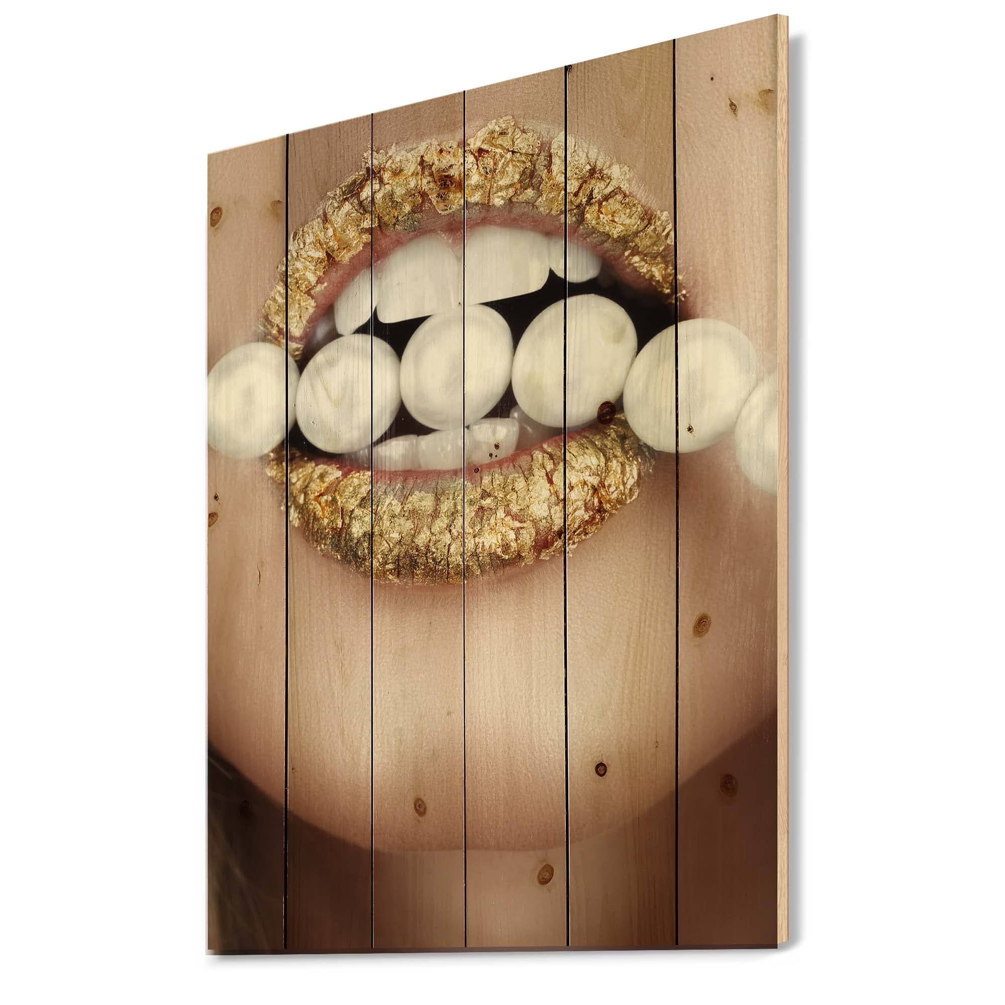 DesignQ Gold Leaf & Pearl Modern Wood Wall Art - Contemporary Large Wood Wall Decor with Printed Pine Panels - Perfect for Living Room, Bedroom & Office Decor