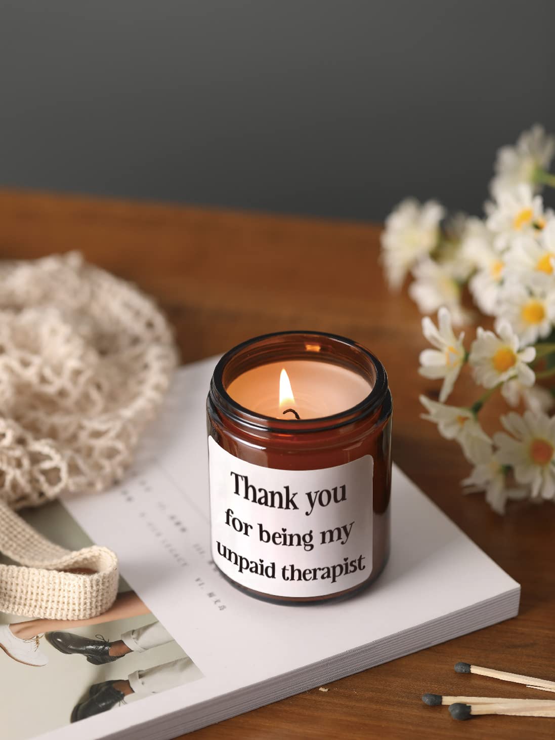 Lavender Scented Candles - Funny Thank You Gifts for Women, Nurses, Coworkers, Best Friends & Teachers | Friendship Birthday Present | Relaxing Aromatherapy for Home, Office & Spa