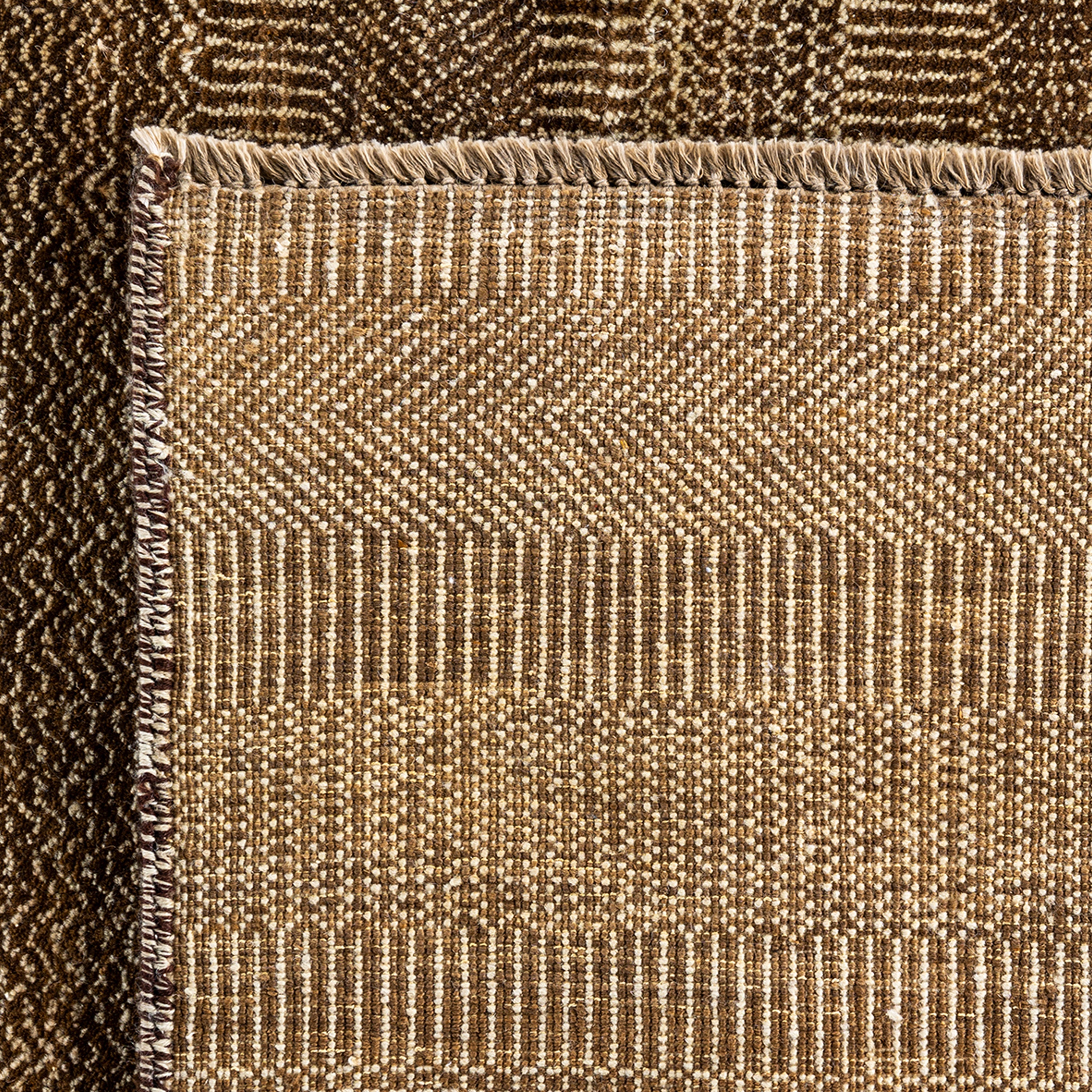 Premium Brown Transitional Wool Rug 9'1