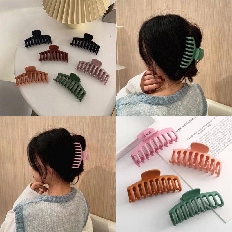 FAVELA Korean Style Hair Claw Clips for Women - Acrylic Butterfly Hair Clips, Non-Slip Hair Pins for Women & Girls (2-Pack) - Perfect for Ponytails, Buns & Everyday Hairstyles