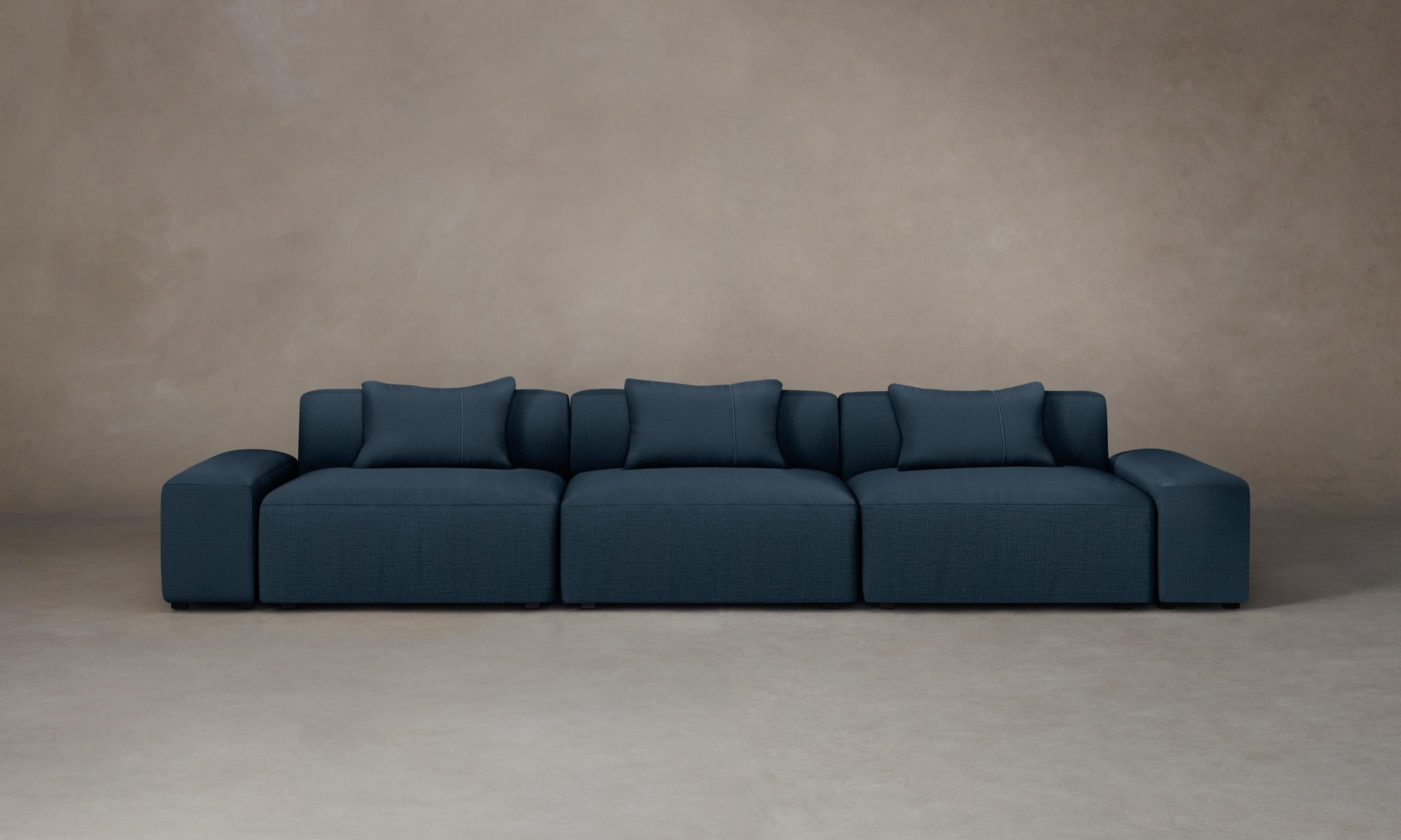 Breuer Modular Sofa - Performance Linen Weave Bay Fabric Sectional Couch for Living Room, Lounge & Office Spaces