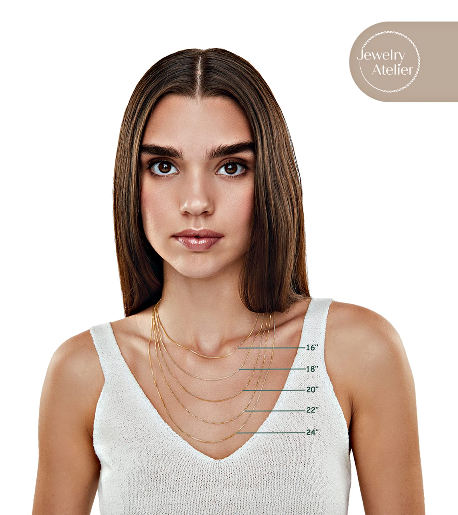 Jewelry Atelier Gold Chain Necklace Collection for Women & Men - Box, Clip & Cable Chain Styles | Perfect for Gifts, Weddings & Everyday Elegance