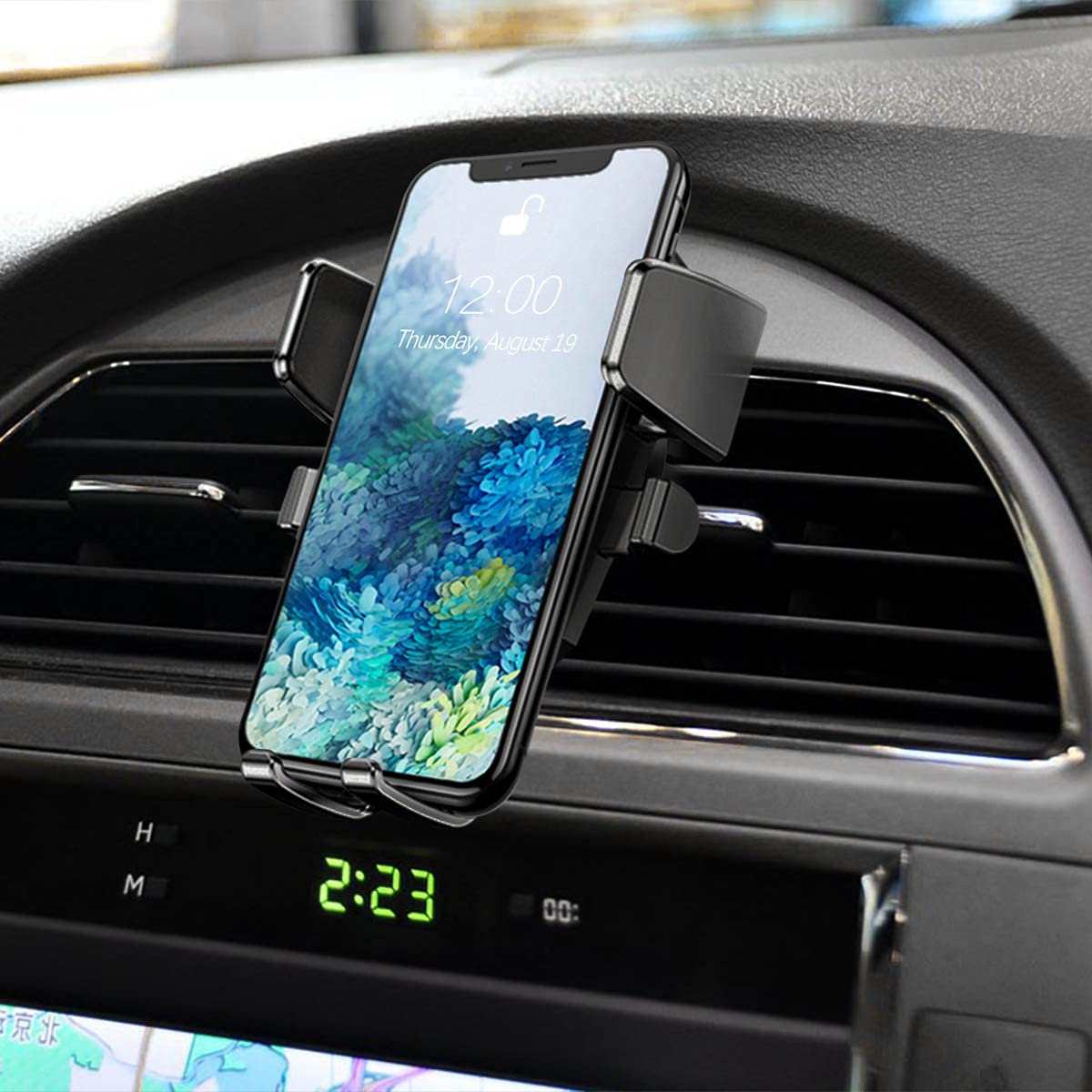 360° Rotatable Car Phone Mount for Windshield, Dashboard & Air Vent - Universal Smartphone Holder Compatible with iPhone 13 Pro Max/13/12/11 & All Phones - Perfect for Hands-Free Navigation & Safe Driving