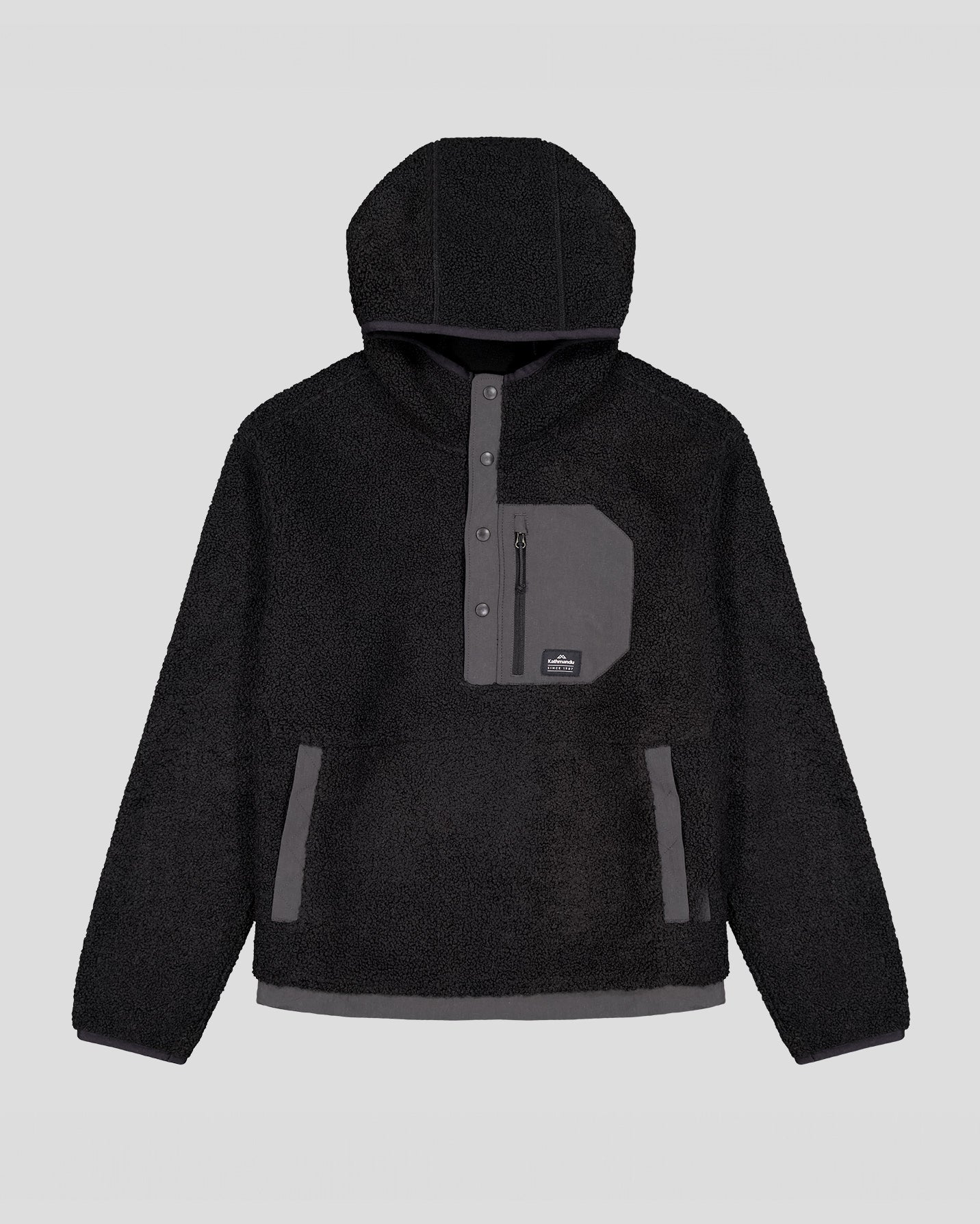 Women's Co Z High Pile Hooded Pullover v2 - Soft Fleece Winter Jacket with Kangaroo Pocket, Black Stingray Color | Perfect for Outdoor Activities, Casual Wear & Cold Weather Fashion