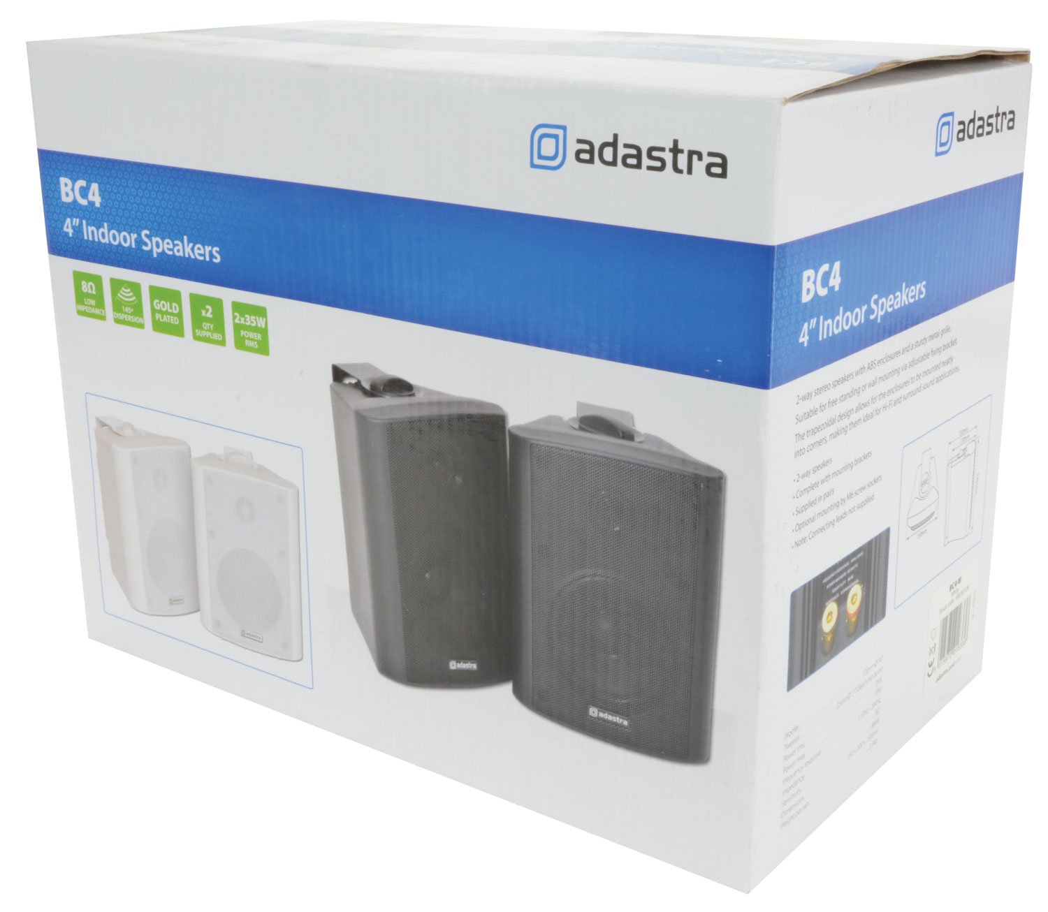 Adastra Premium Stereo Speakers - High Fidelity Wireless Bluetooth Bookshelf Speakers with Rich Bass (White) - Perfect for Home Theater, Gaming & Music Listening