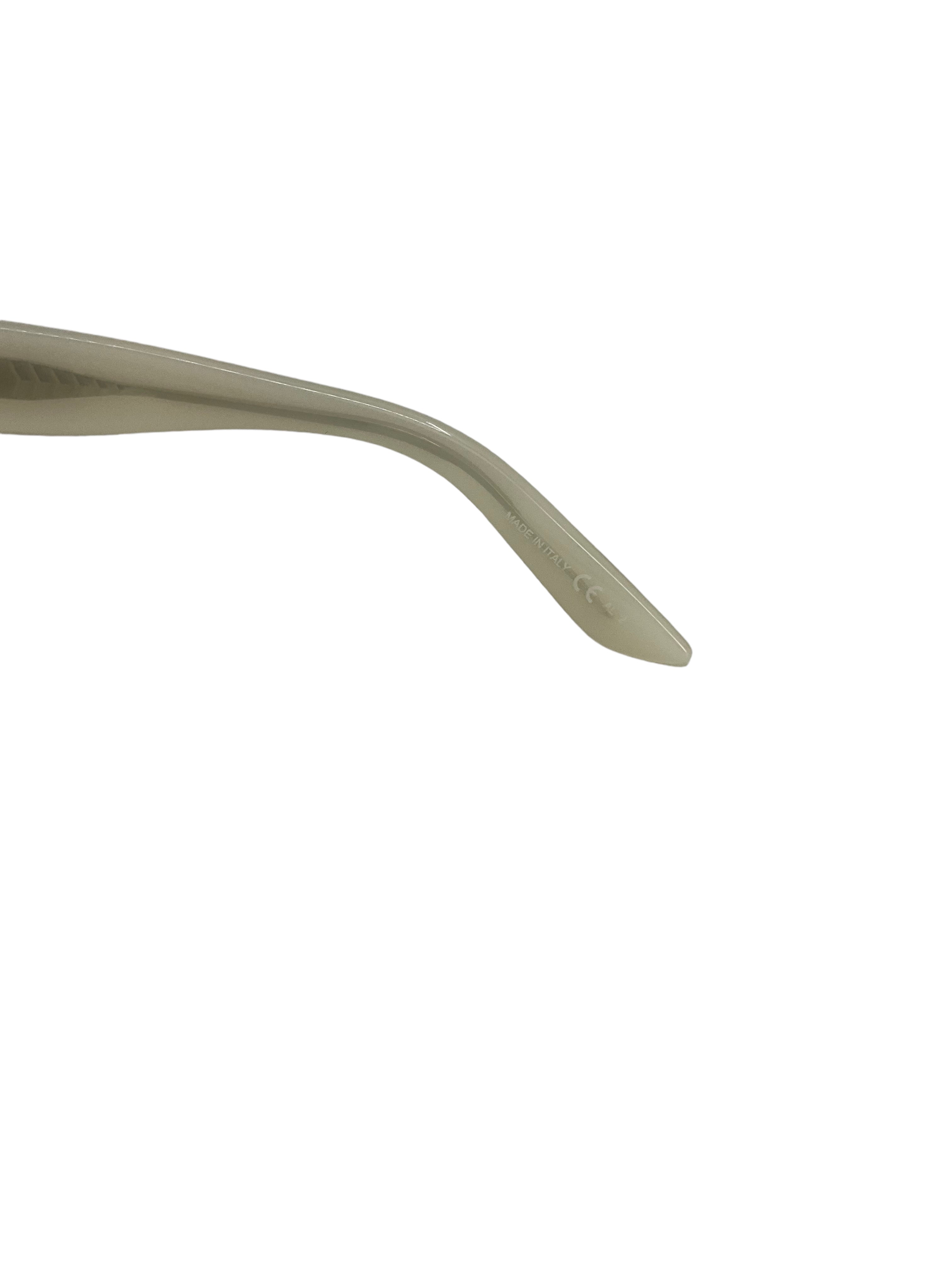 Givenchy Square White Sunglasses with Green Lenses - UV Protection, Luxury Fashion Shades for Women & Men - Perfect for Beach, Driving & Outdoor Activities