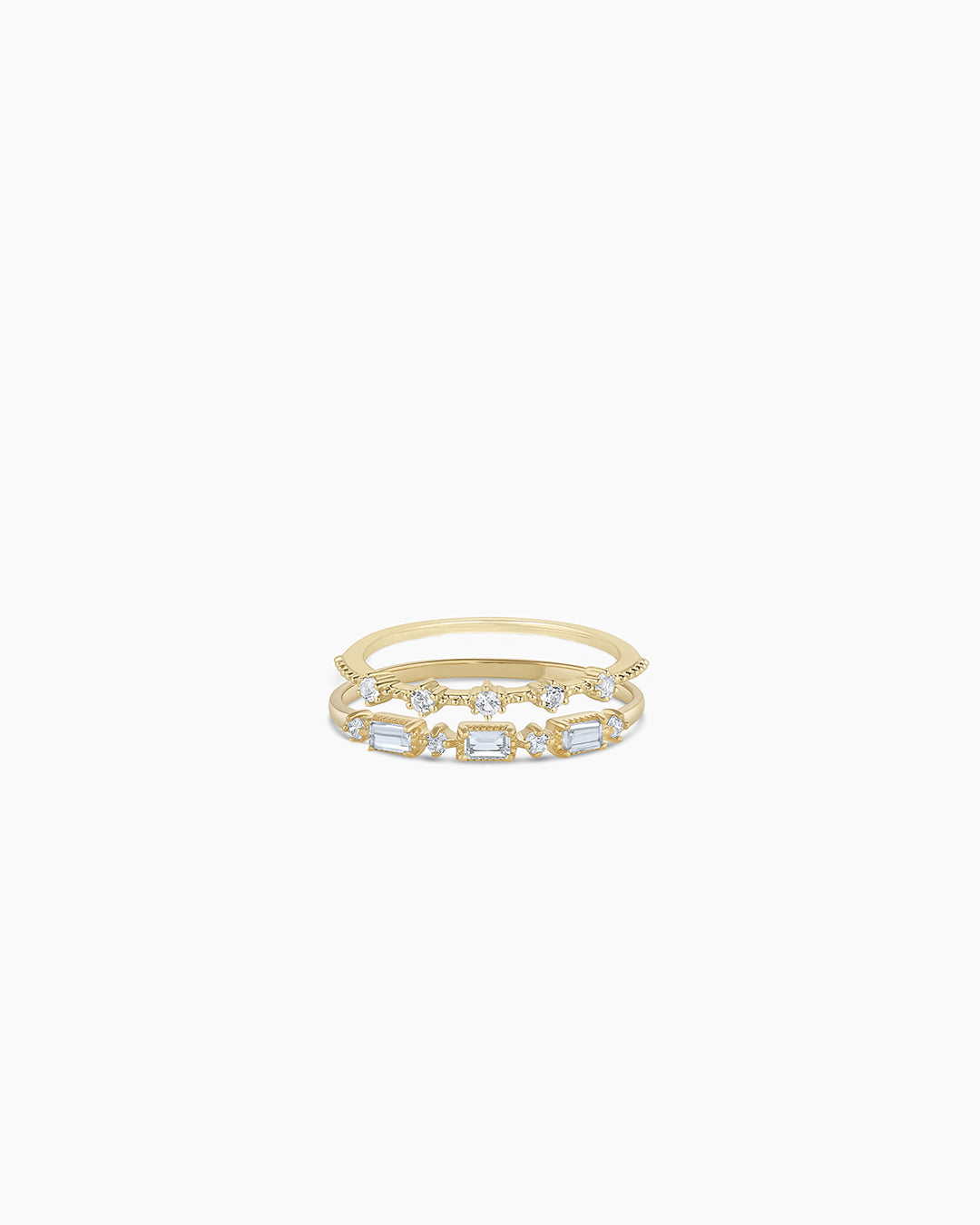 Exquisite Diamond & White Topaz Ring Set for Women - 14K Gold Plated Wedding, Engagement & Anniversary Jewelry Gift - Perfect for Bridal, Party & Special Occasions