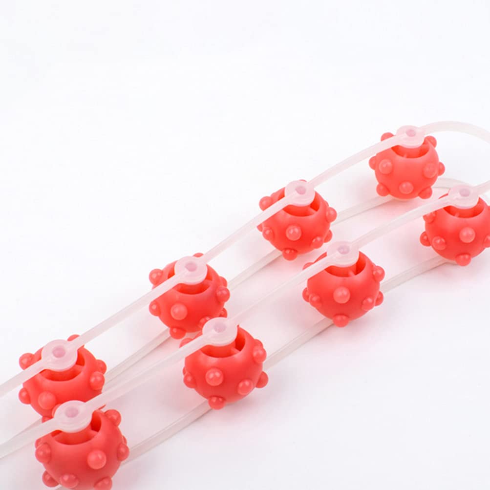 Trigger Point Massager with Massage Balls - Deep Tissue Back, Neck, Shoulder & Leg Massage Roller - Anti Cellulite & Muscle Pain Relief - Pink Body Massager for Home, Office & Gym Use