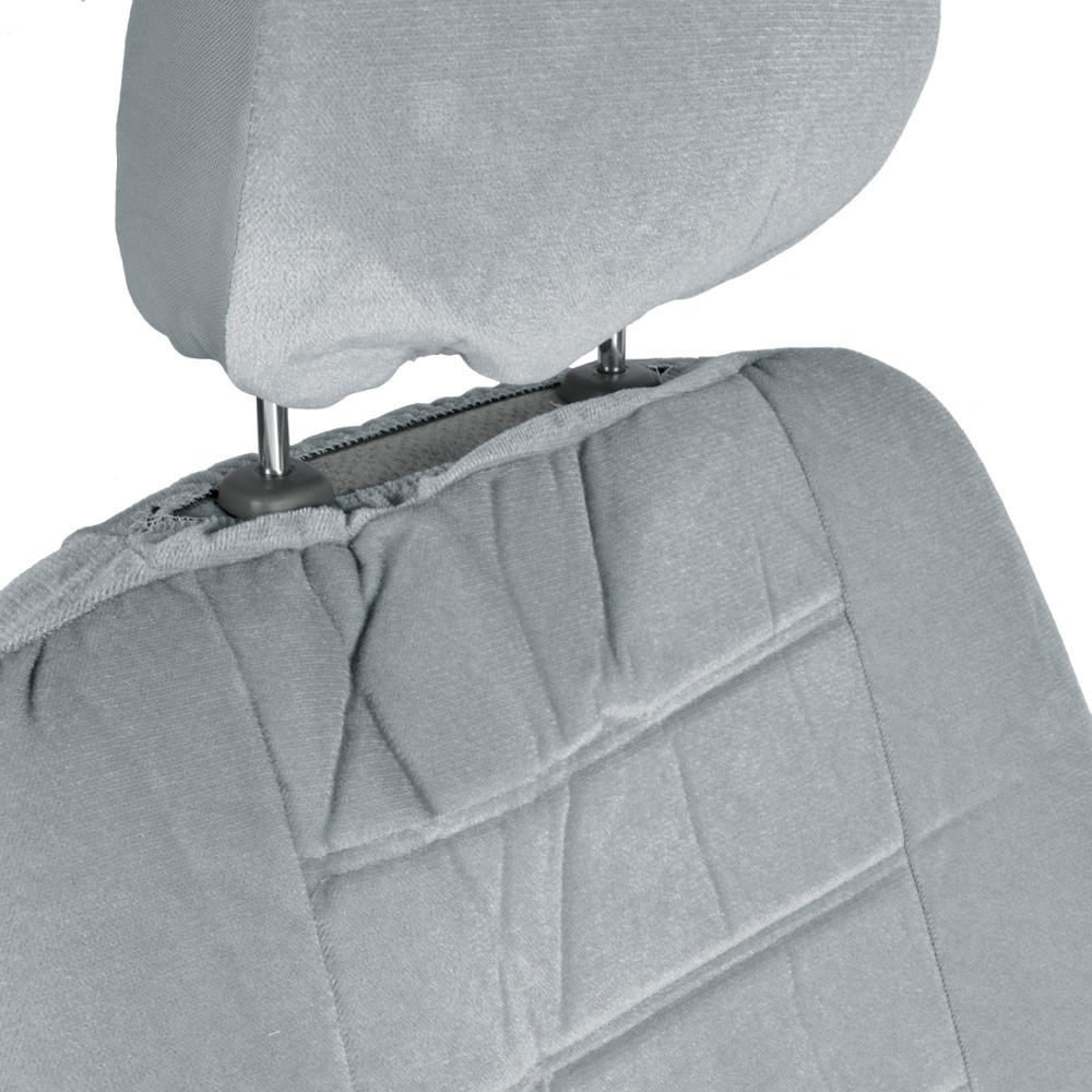 BDK Classics PolyVelour Seat Covers for Truck SUV Car - Large Gray - Premium Universal Fit Car Seat Protectors for Comfort & Style - Perfect for Road Trips, Daily Commutes & Off-Road Adventures
