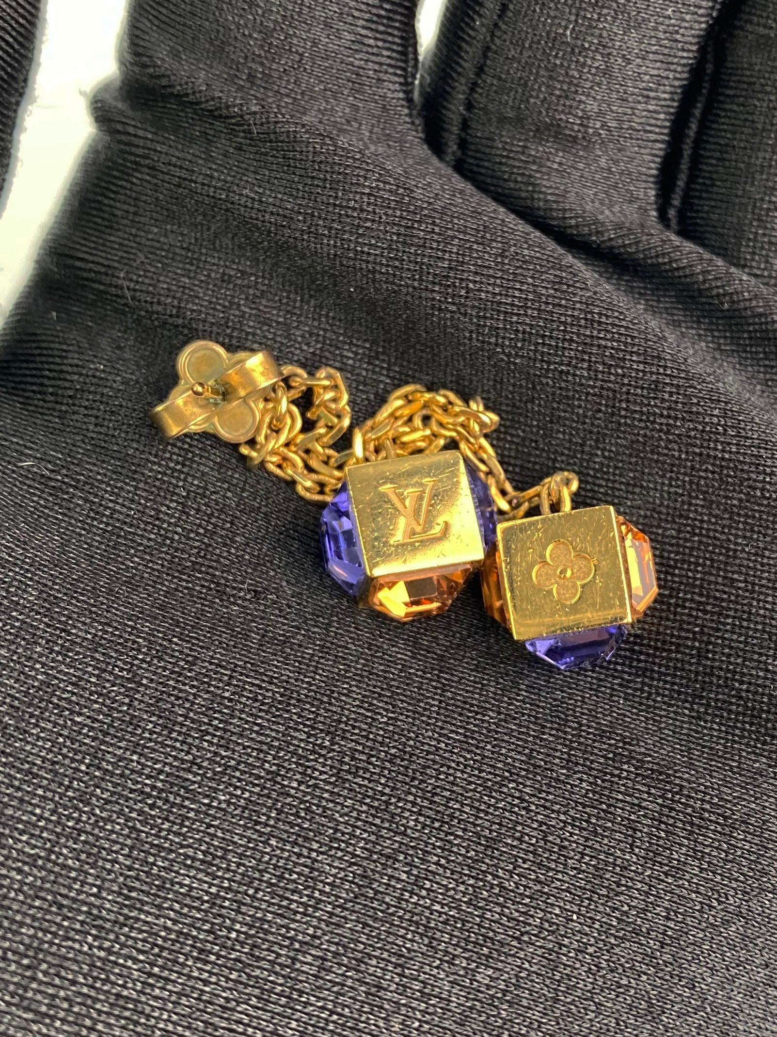 Authentic Louis Vuitton Gamble Earrings - Luxury Gold-Plated Hoop Earrings for Women | Perfect for Parties, Date Nights & Special Occasions