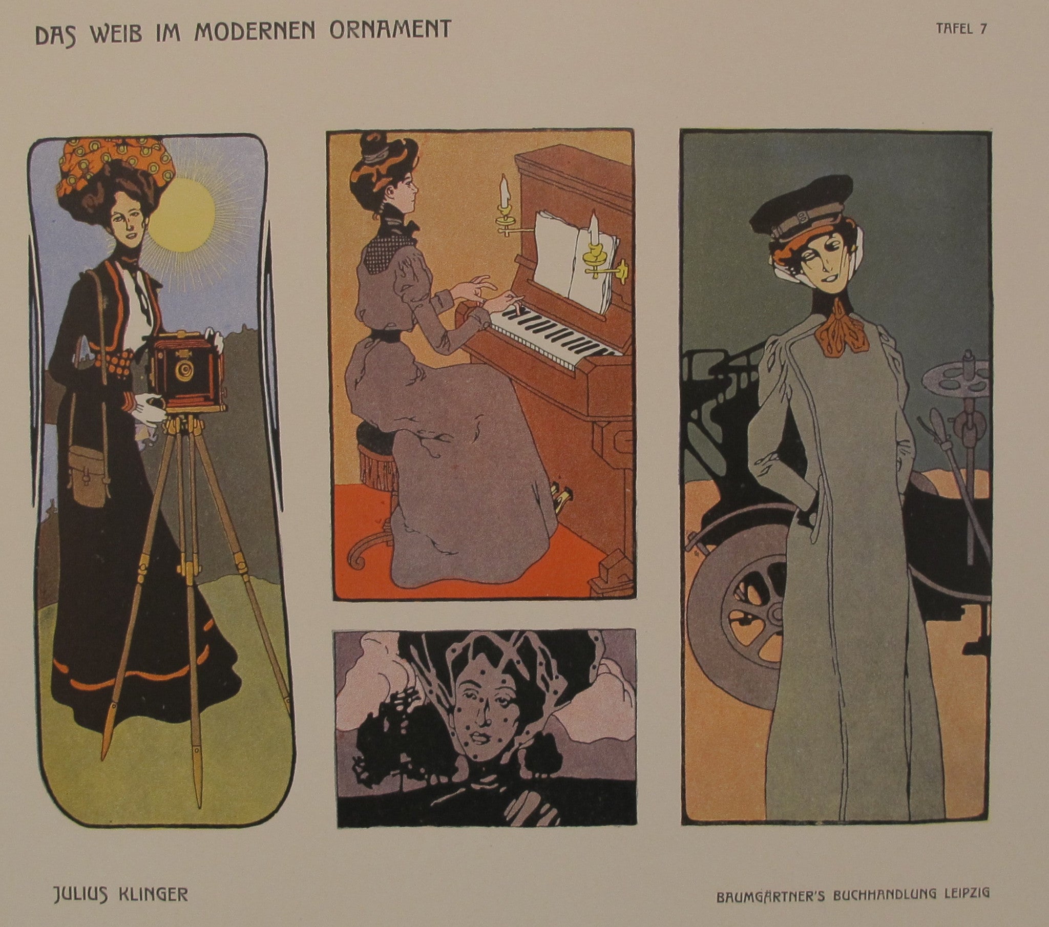 1902 Original German Poster - Das Weib Im Modernen Ornament Plate 7 by Klinger | Vintage Art Print for Home Decor & Office Wall Art | Perfect for Art Collectors & History Enthusiasts