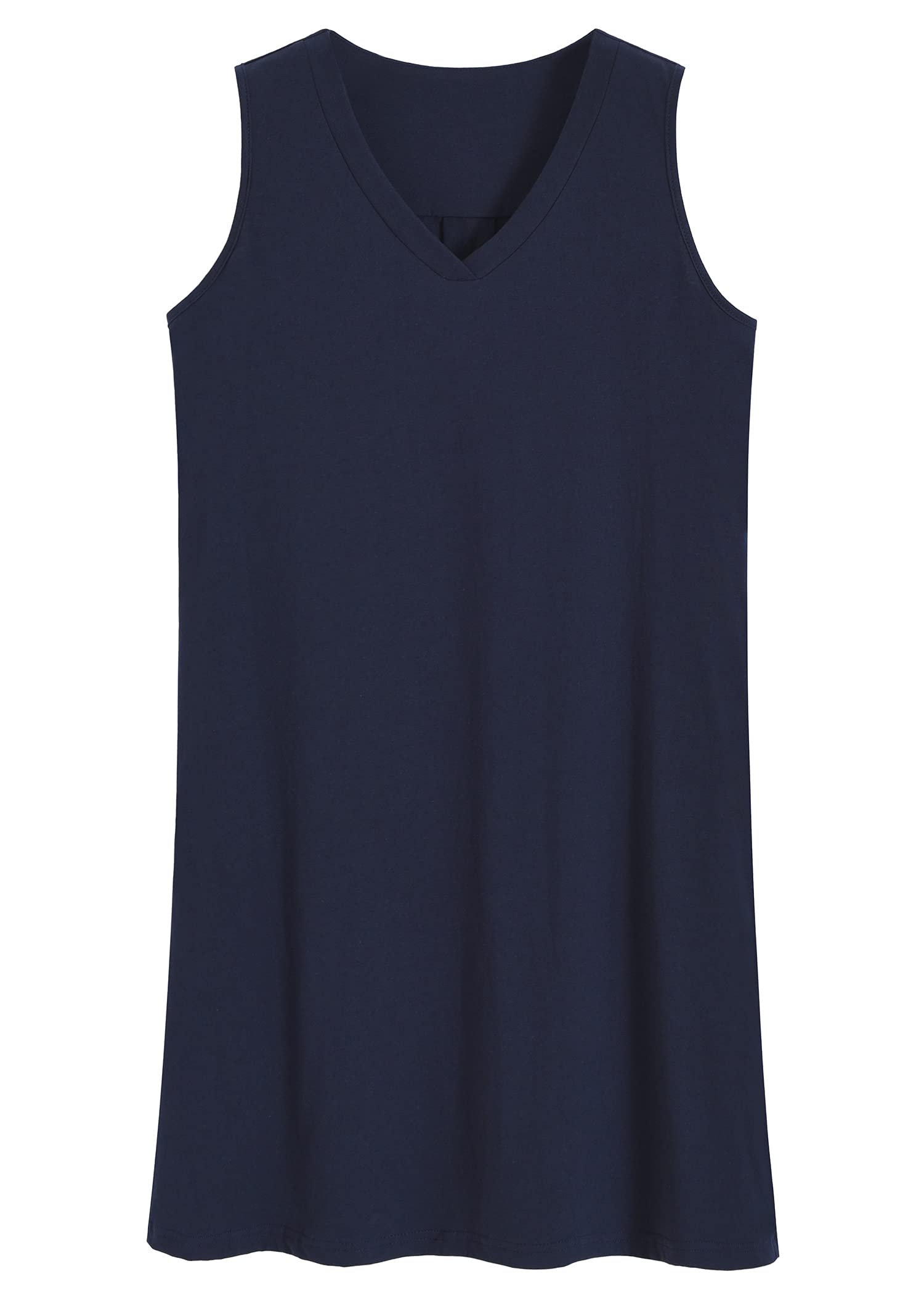 Women's Soft Cotton Sleeveless Nightgown with Pockets - Comfortable Sleepwear for Summer Nights, Lounge Wear at Home, and Travel PJs
