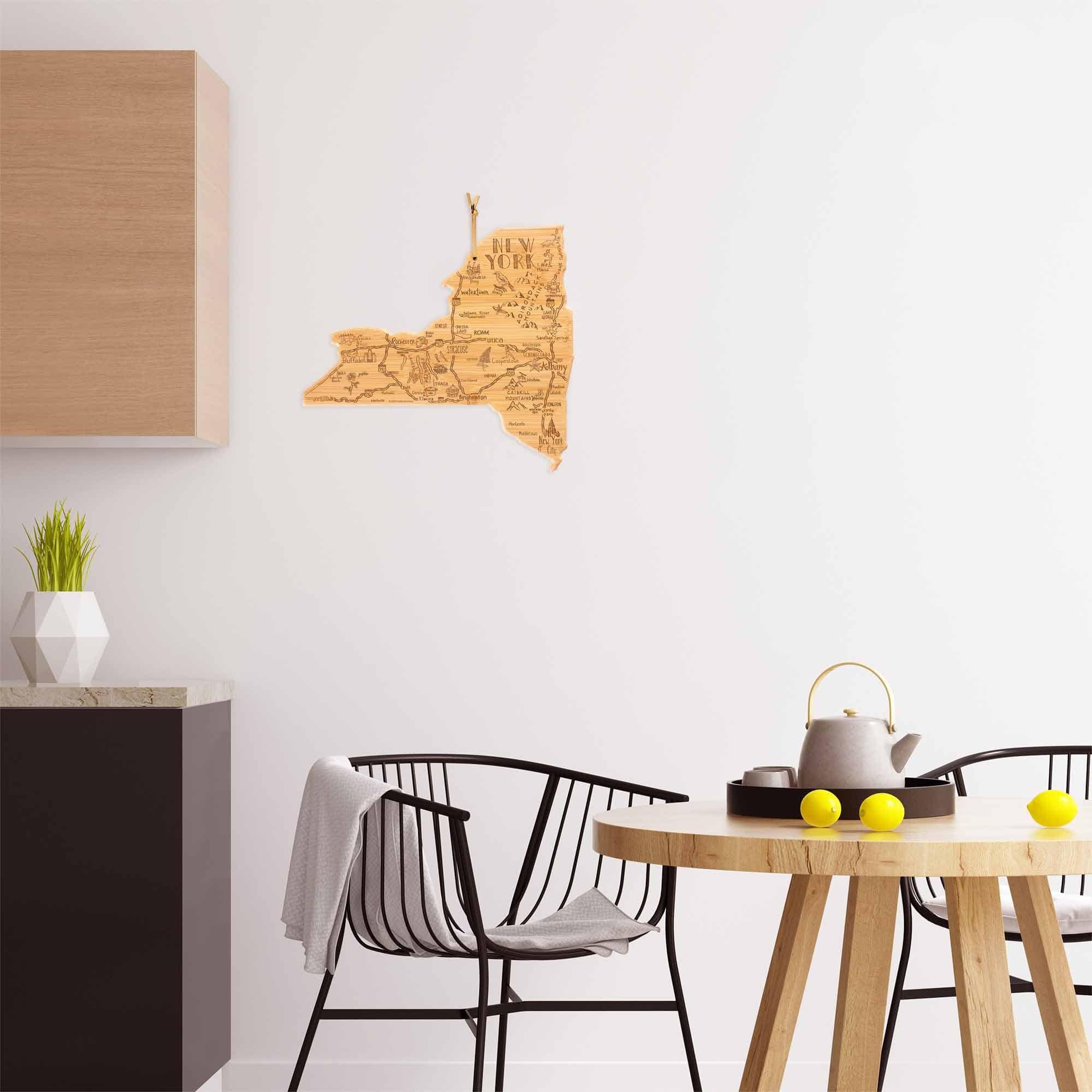Premium New York Skyline Engraved Wooden Cutting Board - 13.25