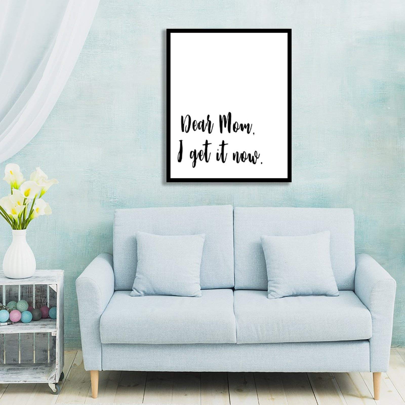 Wooden Plaque Wall Art - Dear Mom Framed Sign for Home Decor, Rustic Wooden Poster for Living Room, Bedroom & Office - Perfect Gift for Mother's Day, Birthday & Housewarming