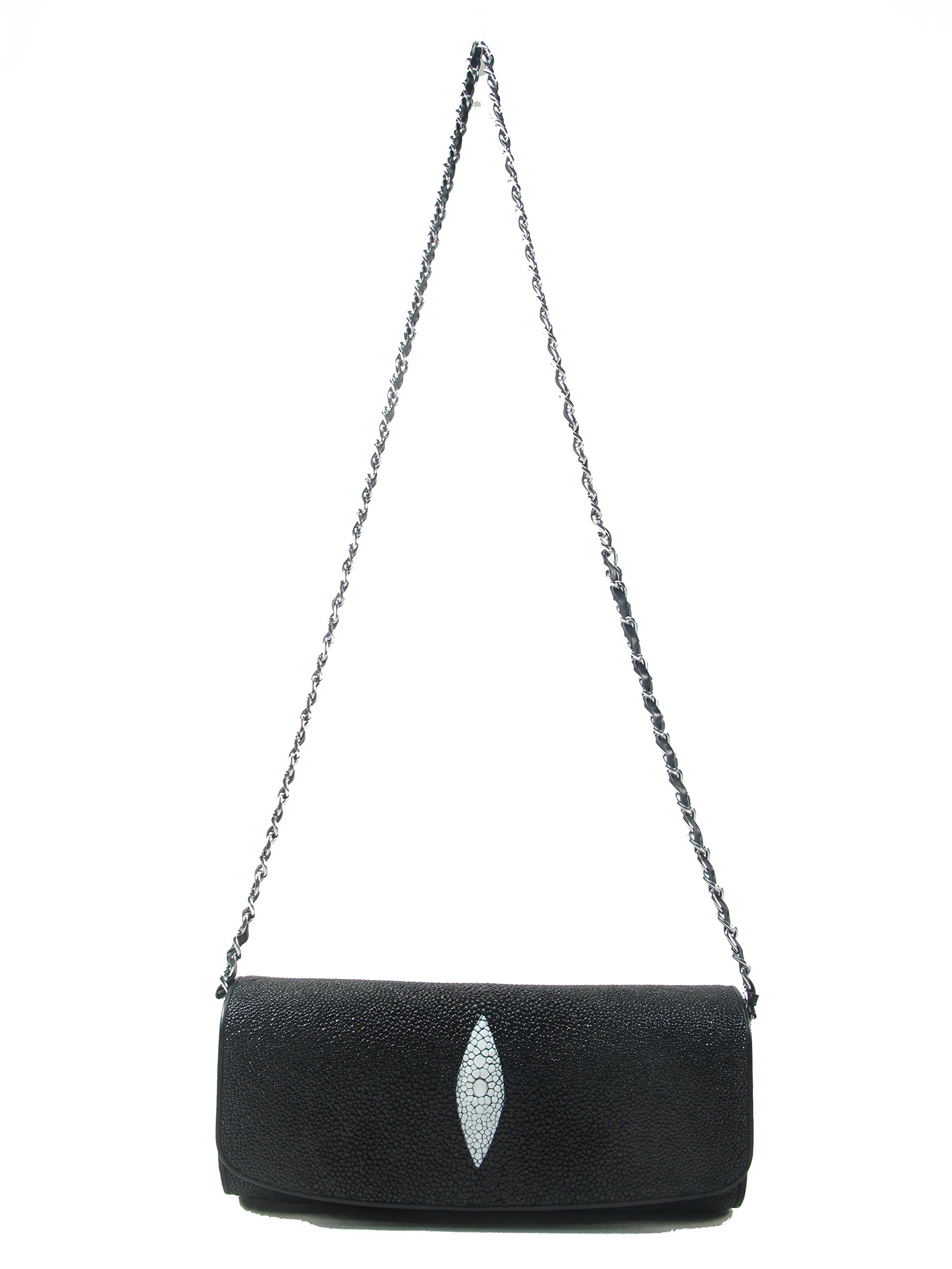 Genuine Stingray Skin Leather Crossbody Bag for Women - Stylish Shoulder Purse for Everyday Use, Work, and Travel