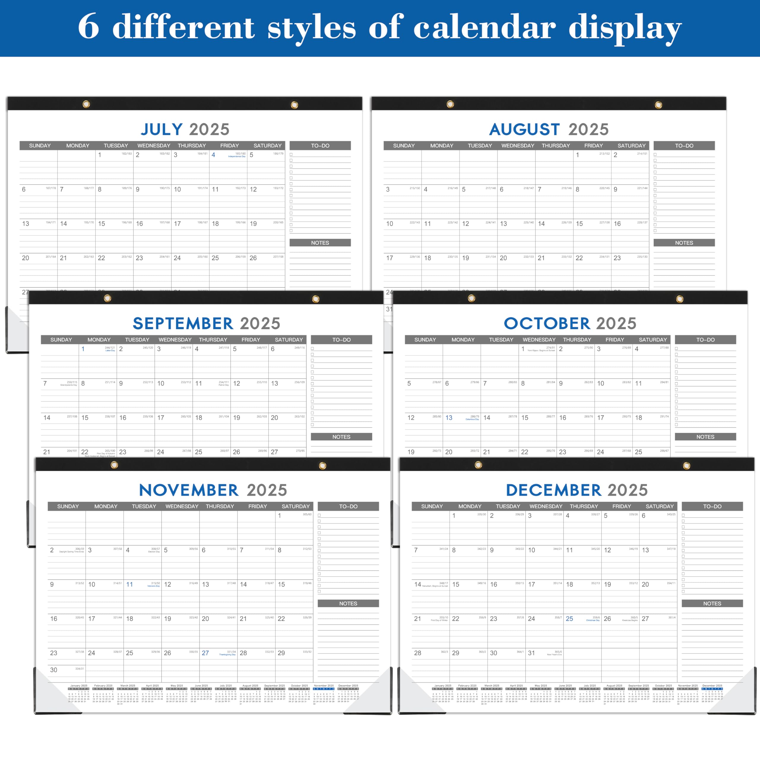 2025-2026 18-Month Desk Calendar | July 2025 - December 2026 | 12