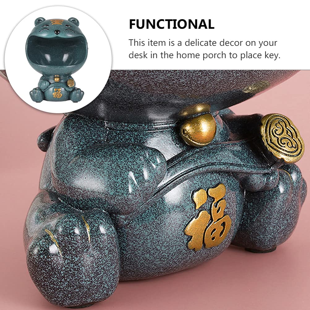 Year of The Tiger Resin Storage Bowl - Cute Animal Succulent Planter, Pen Holder, Key Organizer & Jewelry Tray for Office & Home Decor | Multi-Purpose Desk Organizer for Plants, Stationery & Accessories