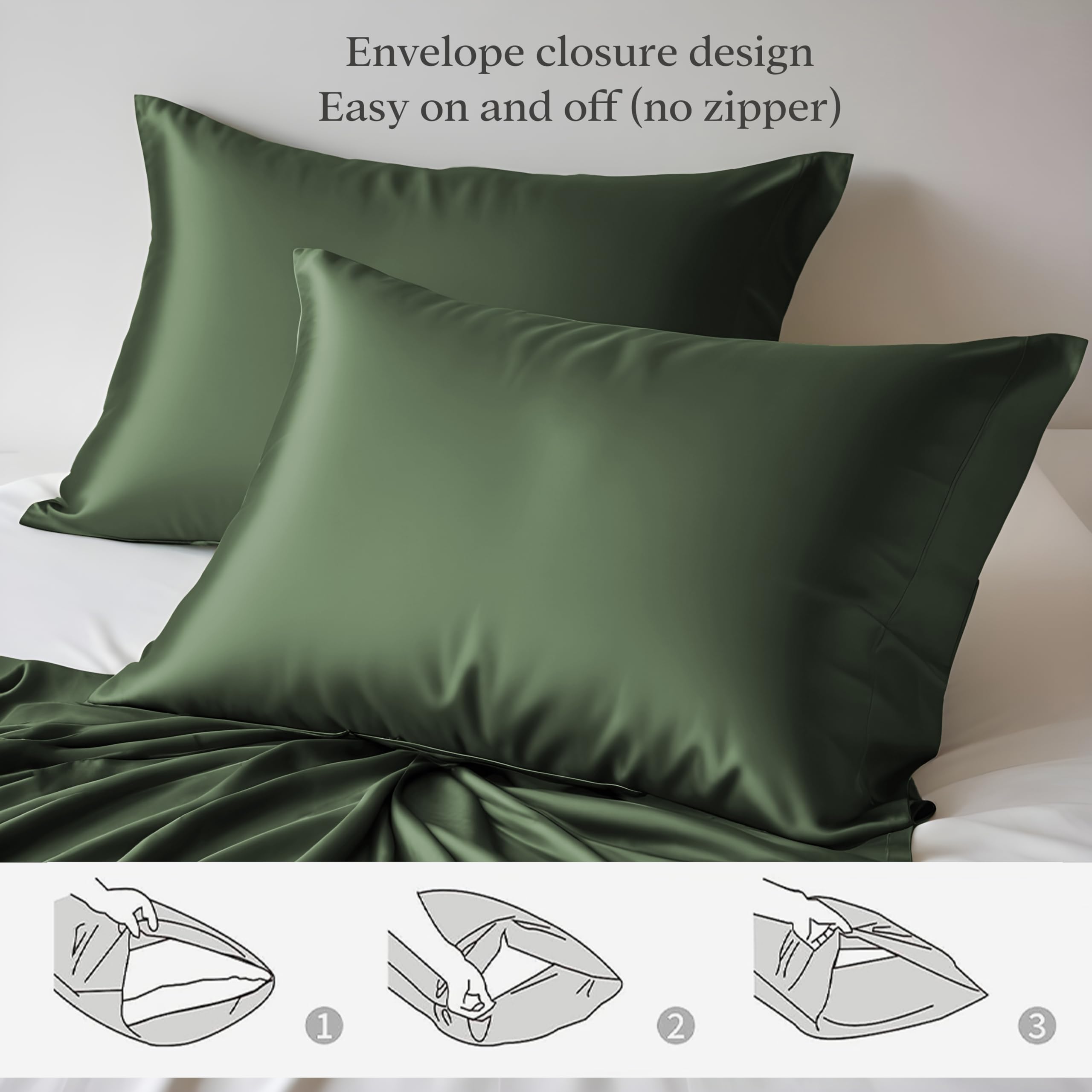 Linenwalas King Size Duvet Cover Set - Soft & Breathable Bamboo Viscose, Lightweight Cooling Comforter Cover with Zipper Closure & Corner Ties, Includes Fitted Sheet (Avocado Green) - Perfect for Hot Sleepers & Summer Bedding