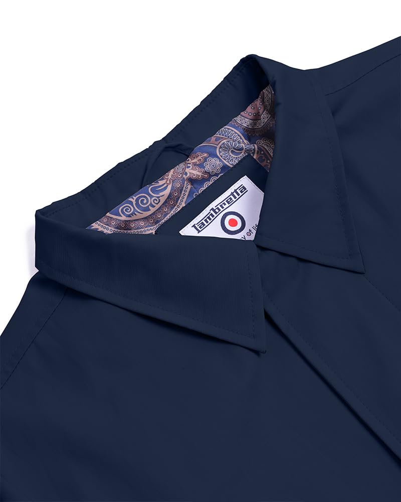 Lambretta Men's Wool Blend Mac Coat - Classic Waterproof Trench Coat for Business, Travel & Fall Fashion | Slim Fit Overcoat with Belt & Pockets