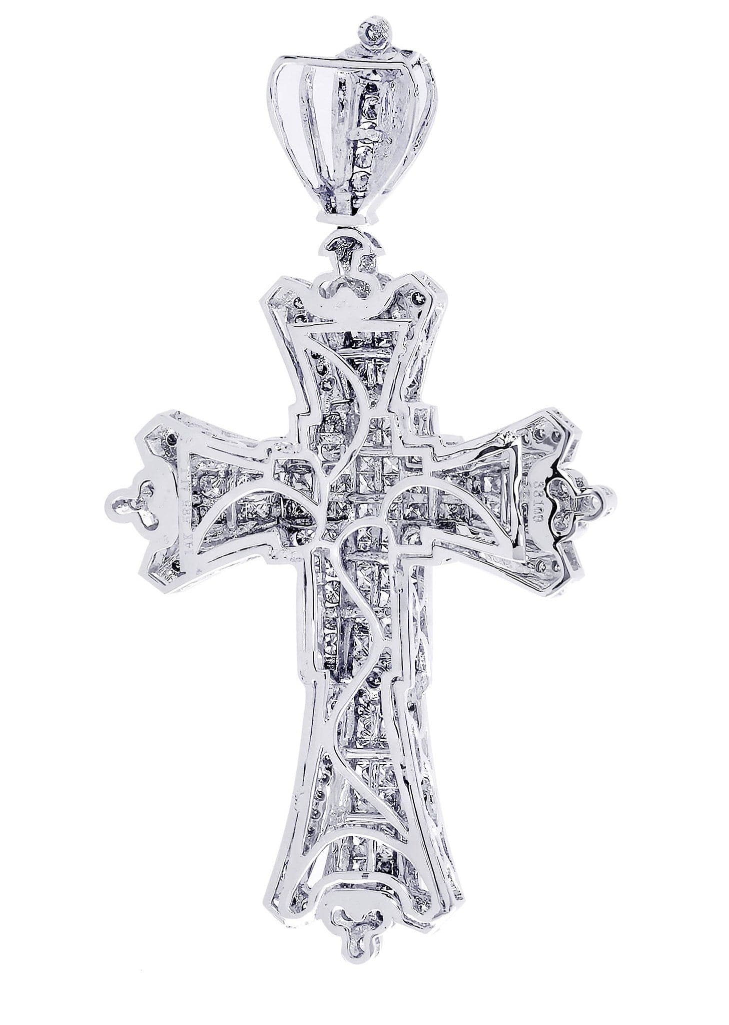 3.19 Carat Diamond Cross Pendant Necklace - 15.05 Grams Solid Gold Jewelry for Women - Perfect for Weddings, Anniversaries & Religious Gifts