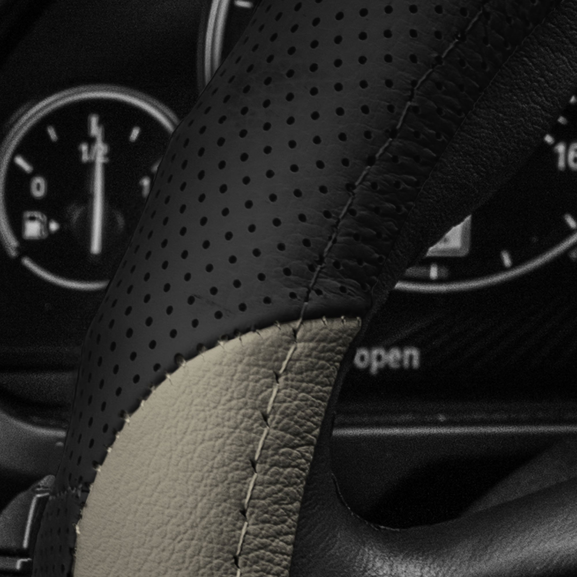 FH Group Leather Steering Wheel Cover - Universal Fit for Cars & SUVs - Driving Comfort