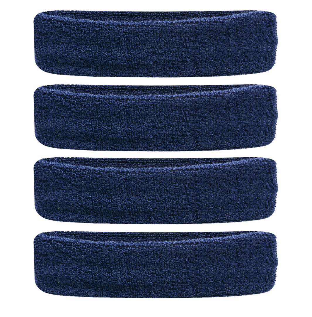 Oldhill 4-Pack Kids Sports Headbands - Soft Thick Terry Cloth Cotton Sweatbands for Boys & Girls - Perfect for Basketball, Soccer, Running & Gym Workouts