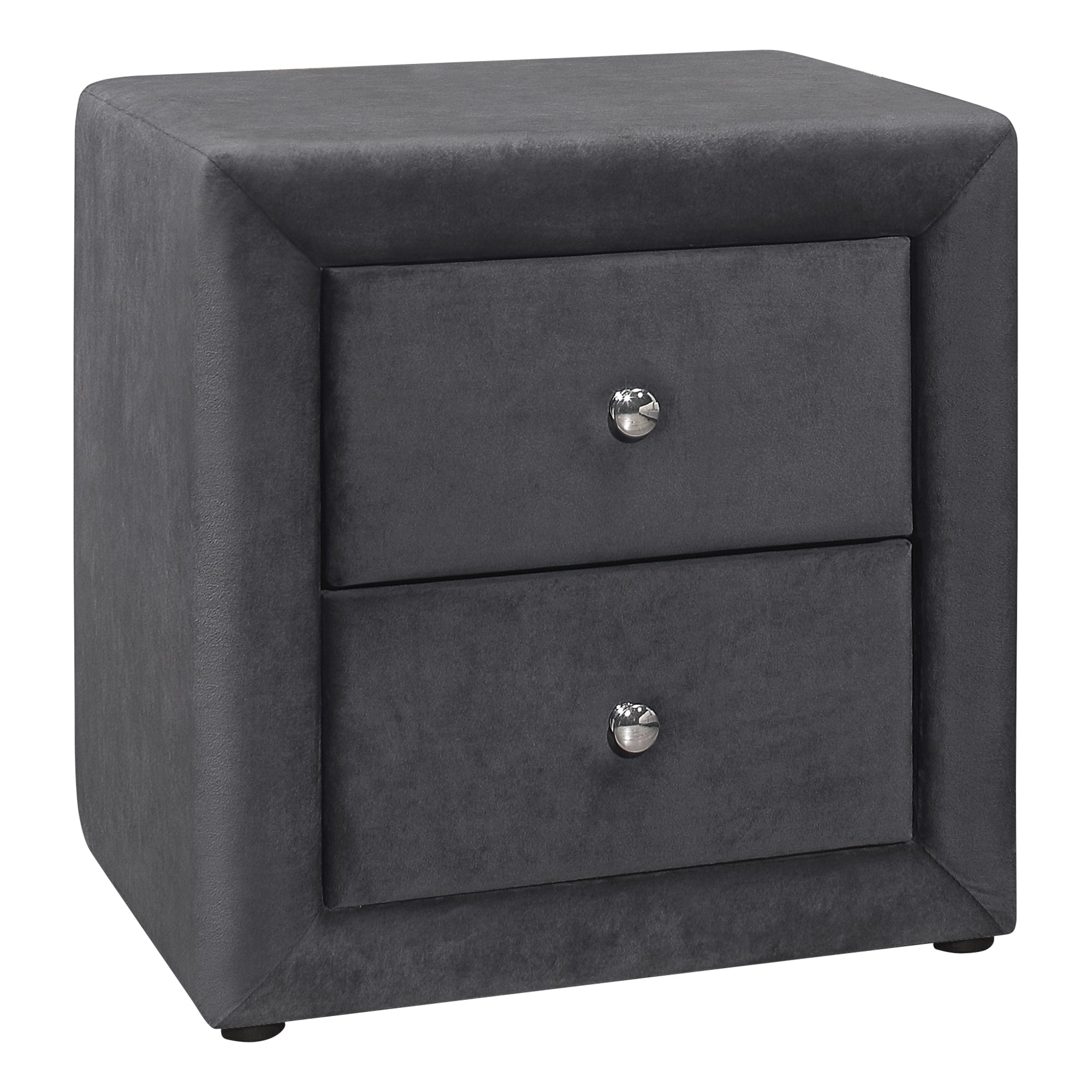 21H Dark Grey Velvet Nightstand - Modern Bedroom Side Table with Drawer for Storage | Perfect for Small Spaces, Apartment Living & Guest Room Decor