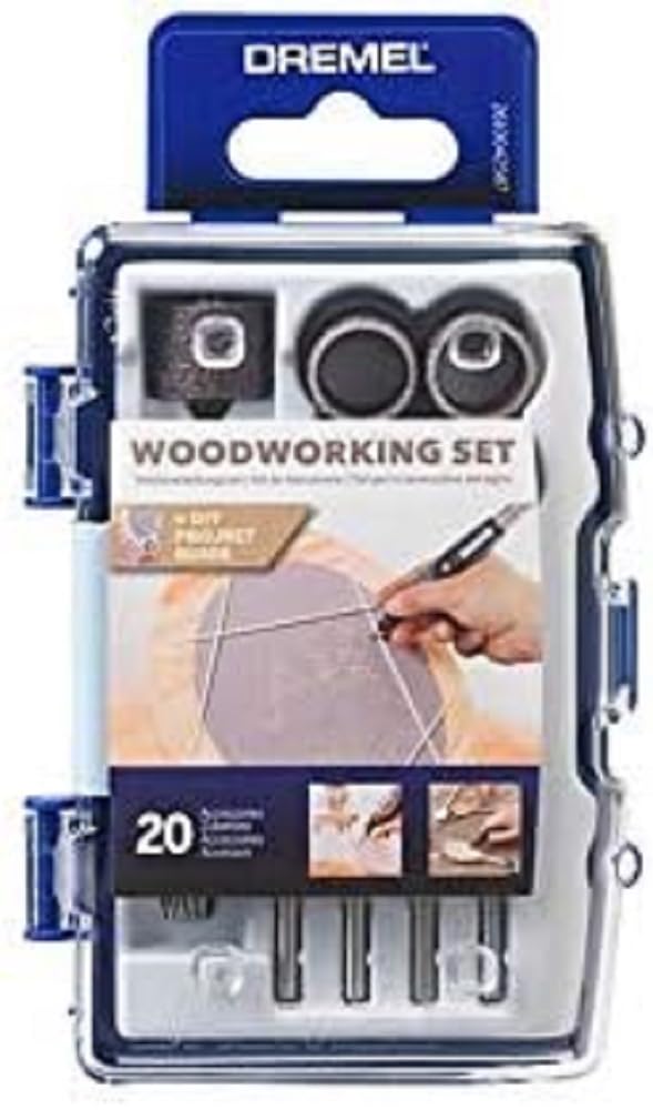 Dremel 681 Woodworking Kit with 20 Rotary Tool Accessories - Perfect for DIY Projects, Wood Carving & Crafting