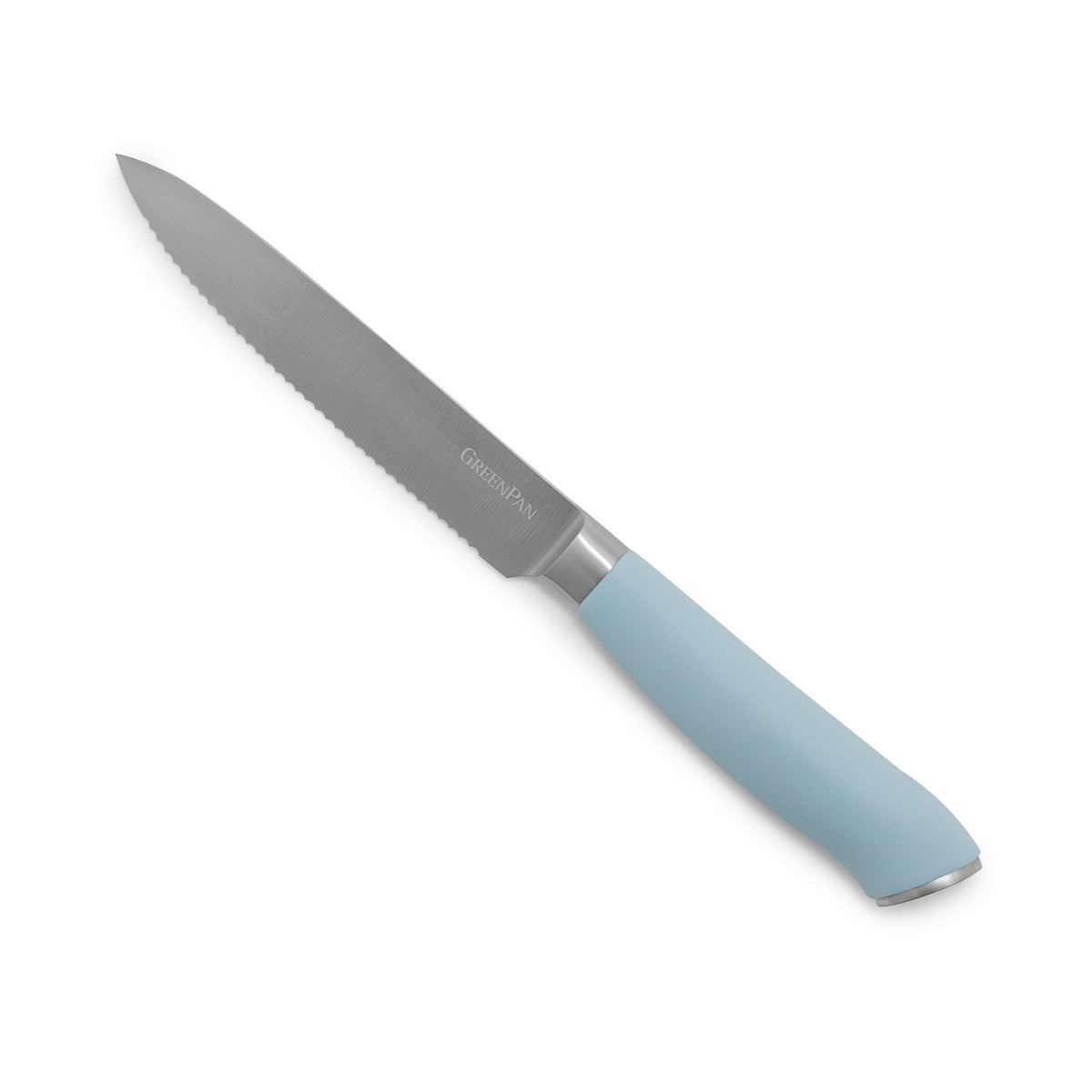 Premium Titanium Utility Knife with Serrated Edge - Blue Haze Color | Camping, Hiking & Outdoor Cooking Essential | Durable Cutlery for Adventure Enthusiasts