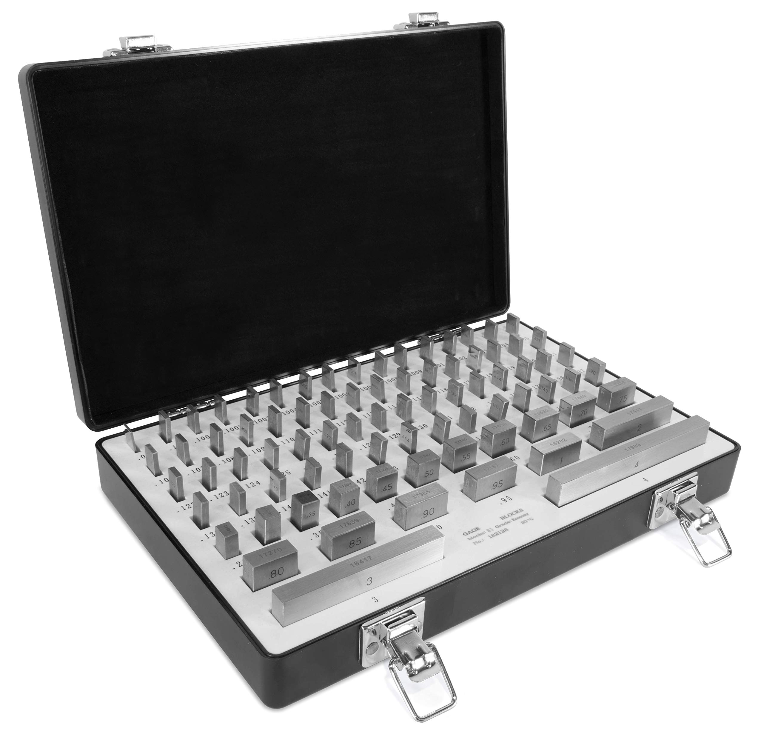 WEN 10481 81-Piece Precision Steel Gauge Block Set with Protective Case - Perfect for Machining, Engineering, and Metalworking Projects