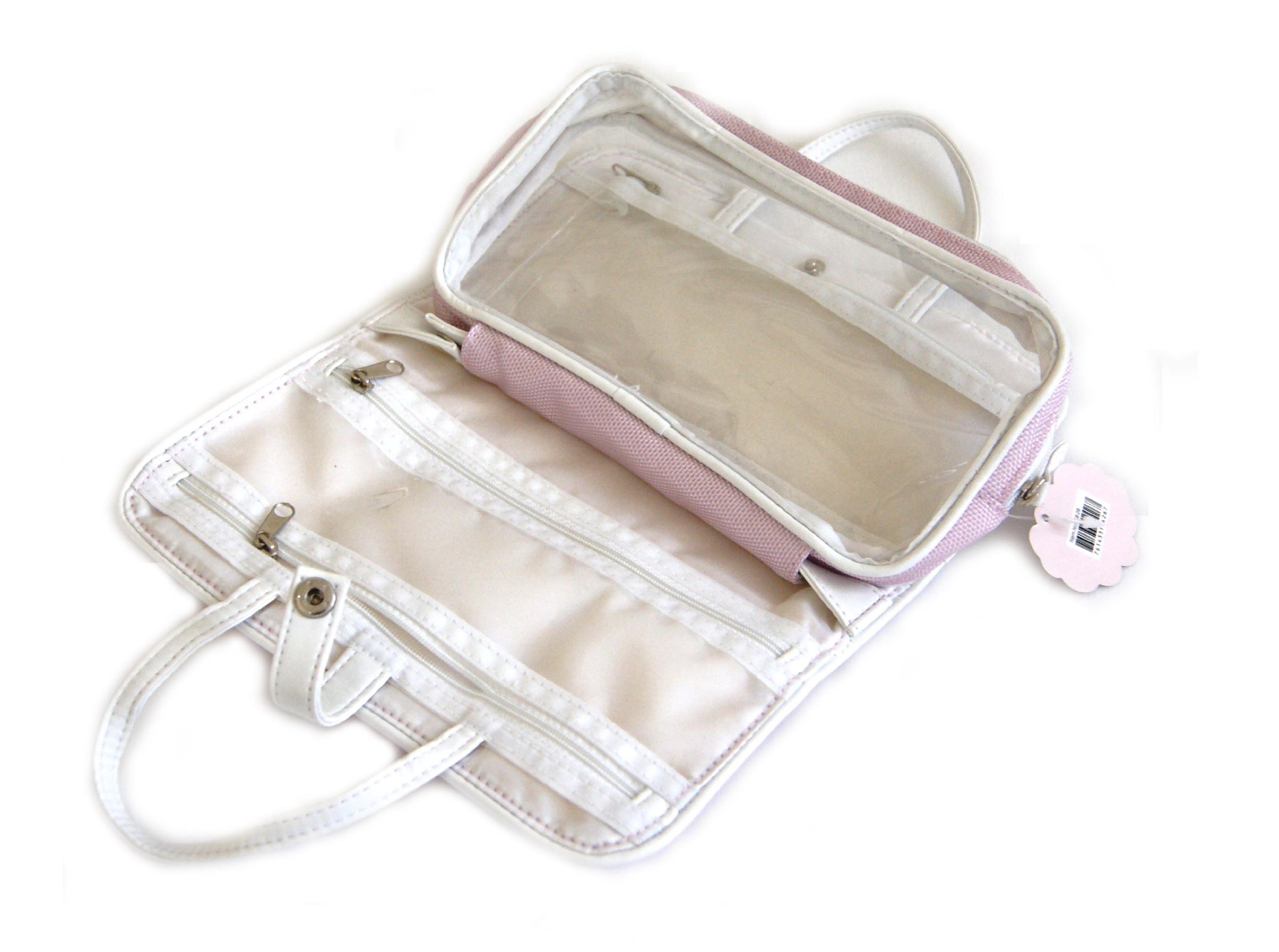 Rucci Pink Travel Cosmetic Bag for Women - Waterproof Makeup Organizer with Zipper, Perfect for Travel, Gym, and Daily Use