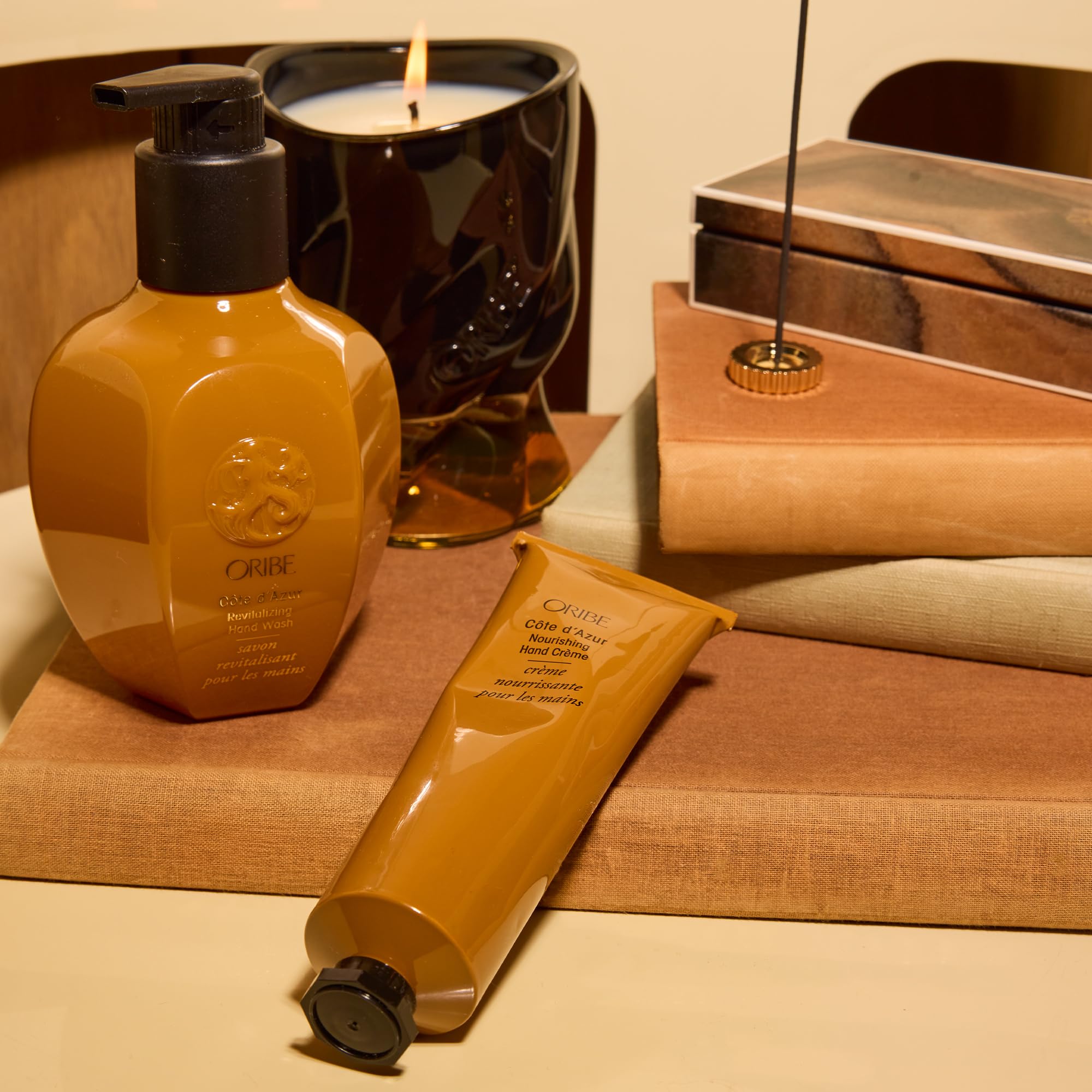 Oribe Cote d'Azur Luxury Hand Wash & Hand Cream Set - Moisturizing & Antibacterial for Dry Skin - Perfect for Home, Spa & Gift Giving