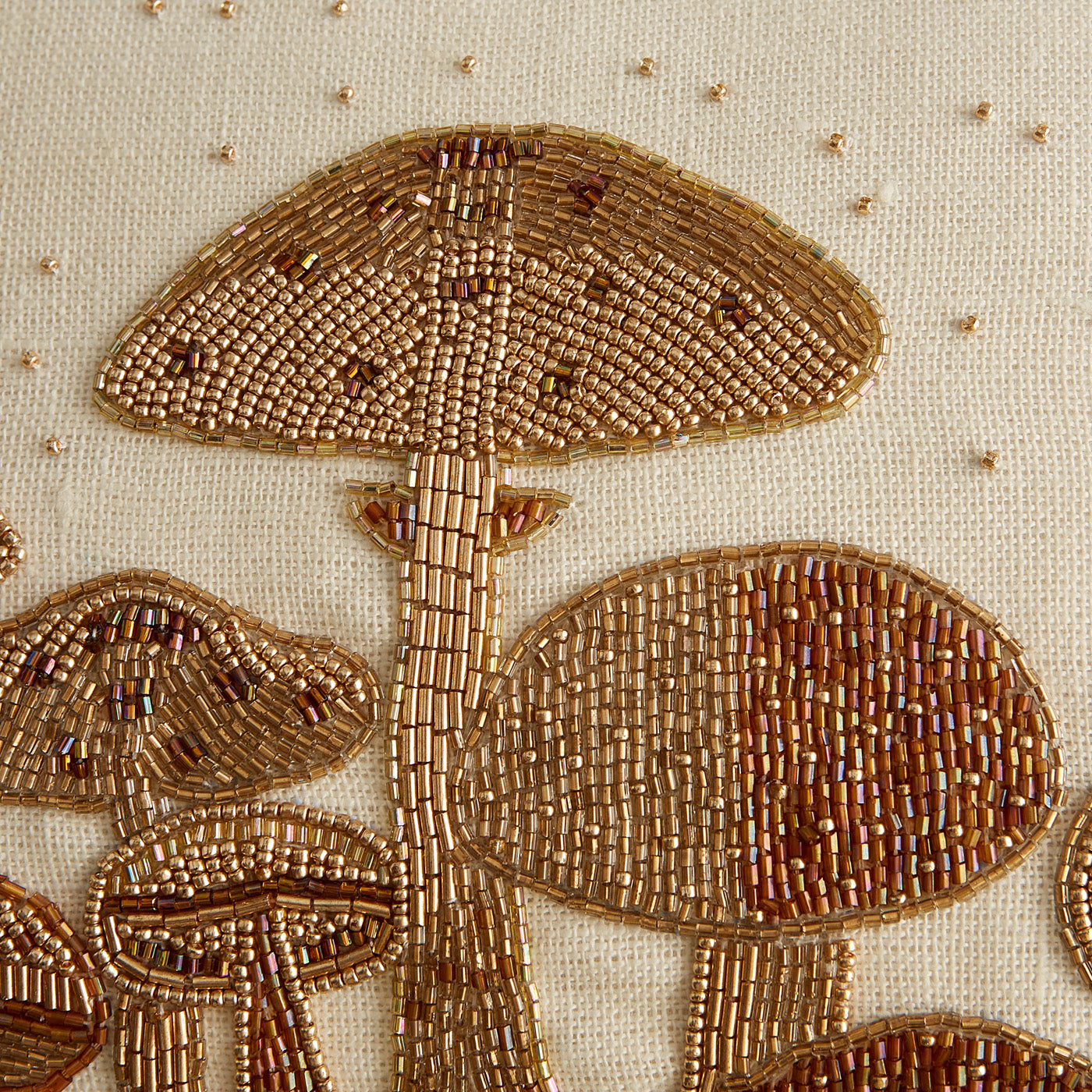 Handmade Mushroom Field Beaded Throw Pillow Cover - Bohemian Home Decor for Living Room, Bedroom & Nursery - Perfect for Cozy Reading Nook or Meditation Space