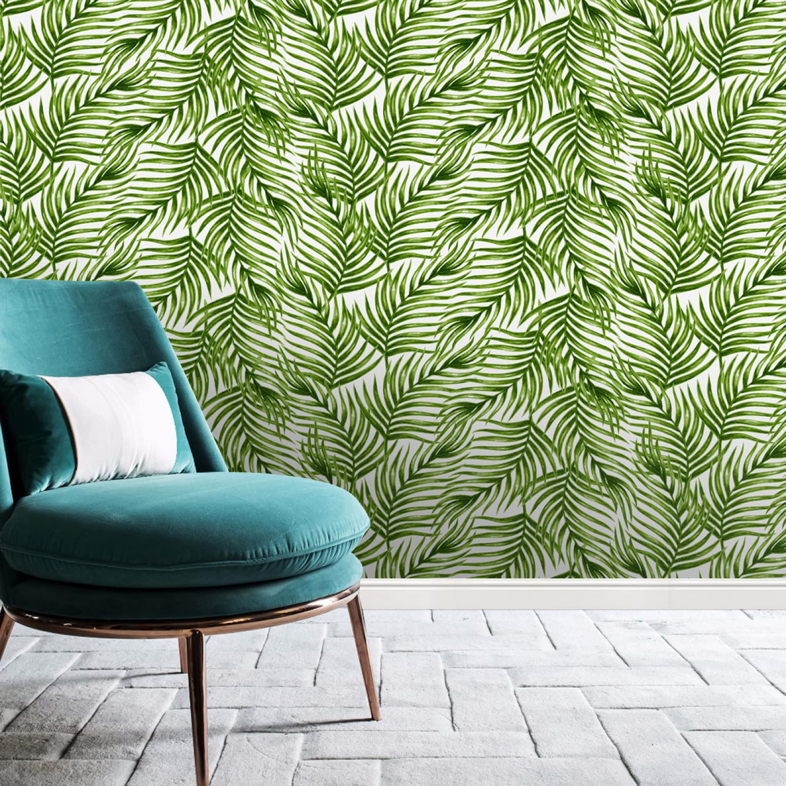 Waterproof Self-Adhesive PVC Wallpaper - Seamless Leaf Pattern for Living Room & Bedroom Wall Decor | Easy Peel & Stick Renovation Solution for Furniture & Home Improvement