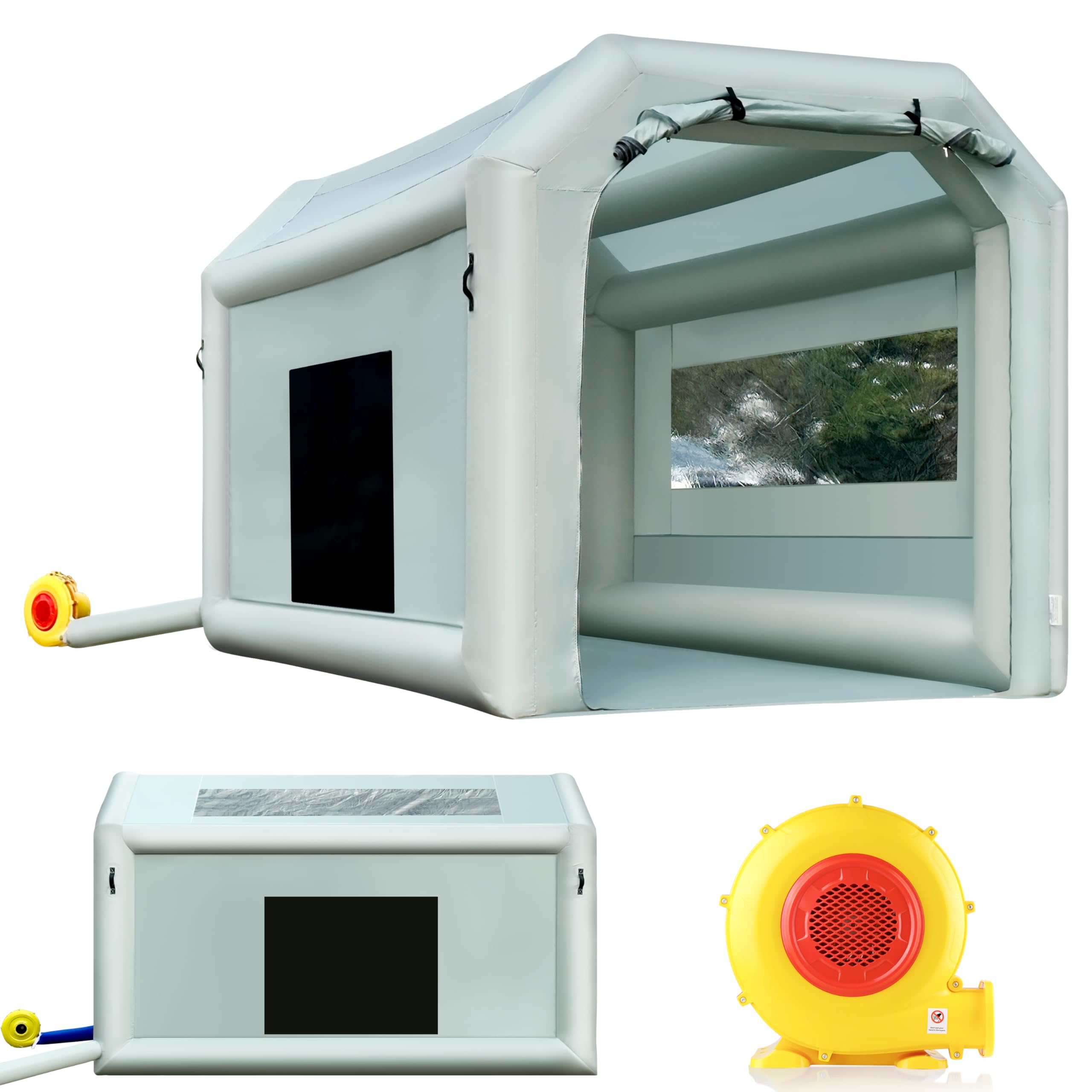 Portable Inflatable Paint Booth Tent - 550W Blower & Air Filter System for Spray Painting | DIY Auto, Furniture & Craft Projects | Dust-Free Painting Solution