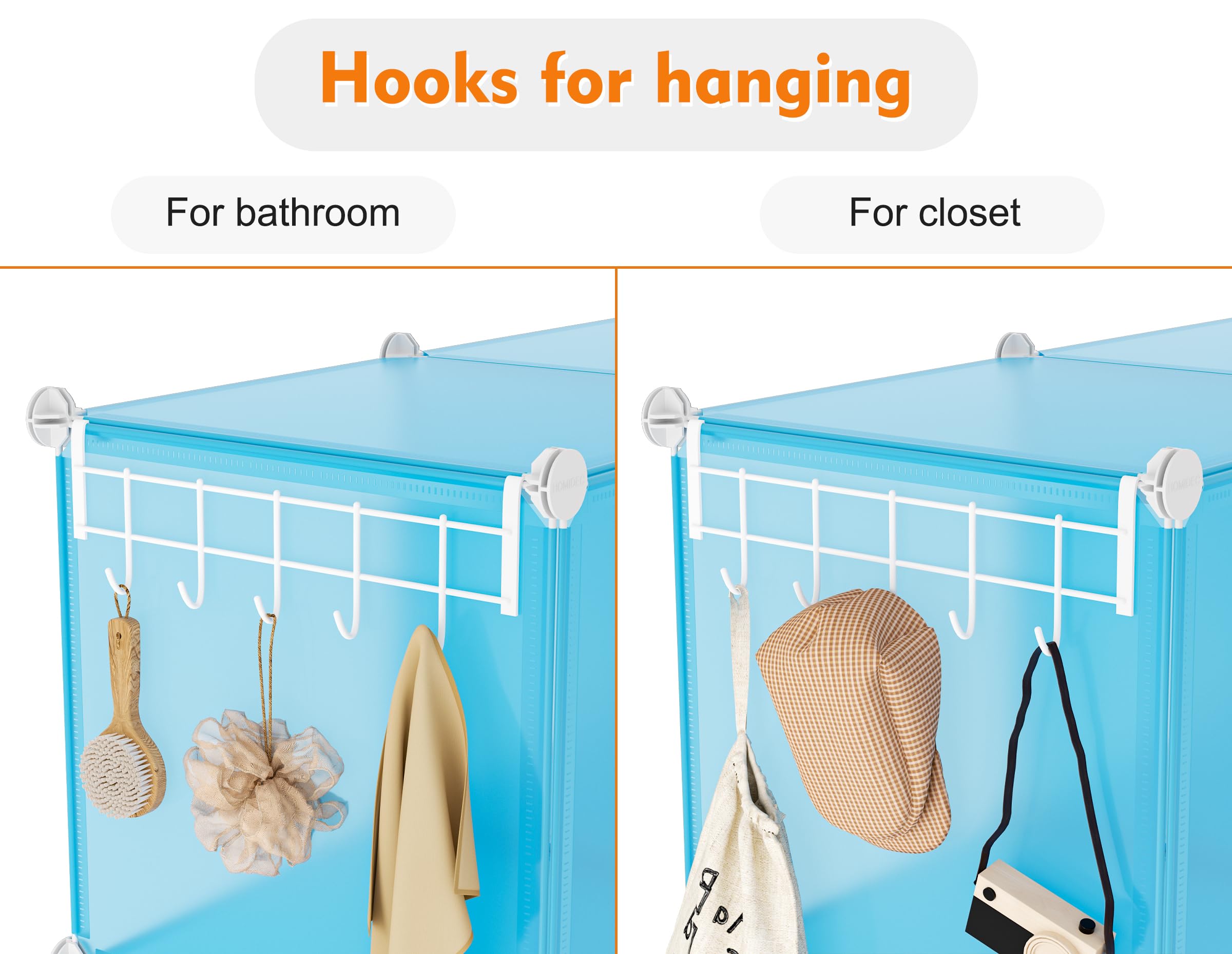 6-Cube Portable Closet Organizer - Foldable Storage Shelf & Bookcase with Metal Hammer | Space-Saving Cabinet for Kids Room, Bedroom, Bathroom & Dorm Organization | Perfect for Clothes, Toys, Books & Bathroom Essentials Storage